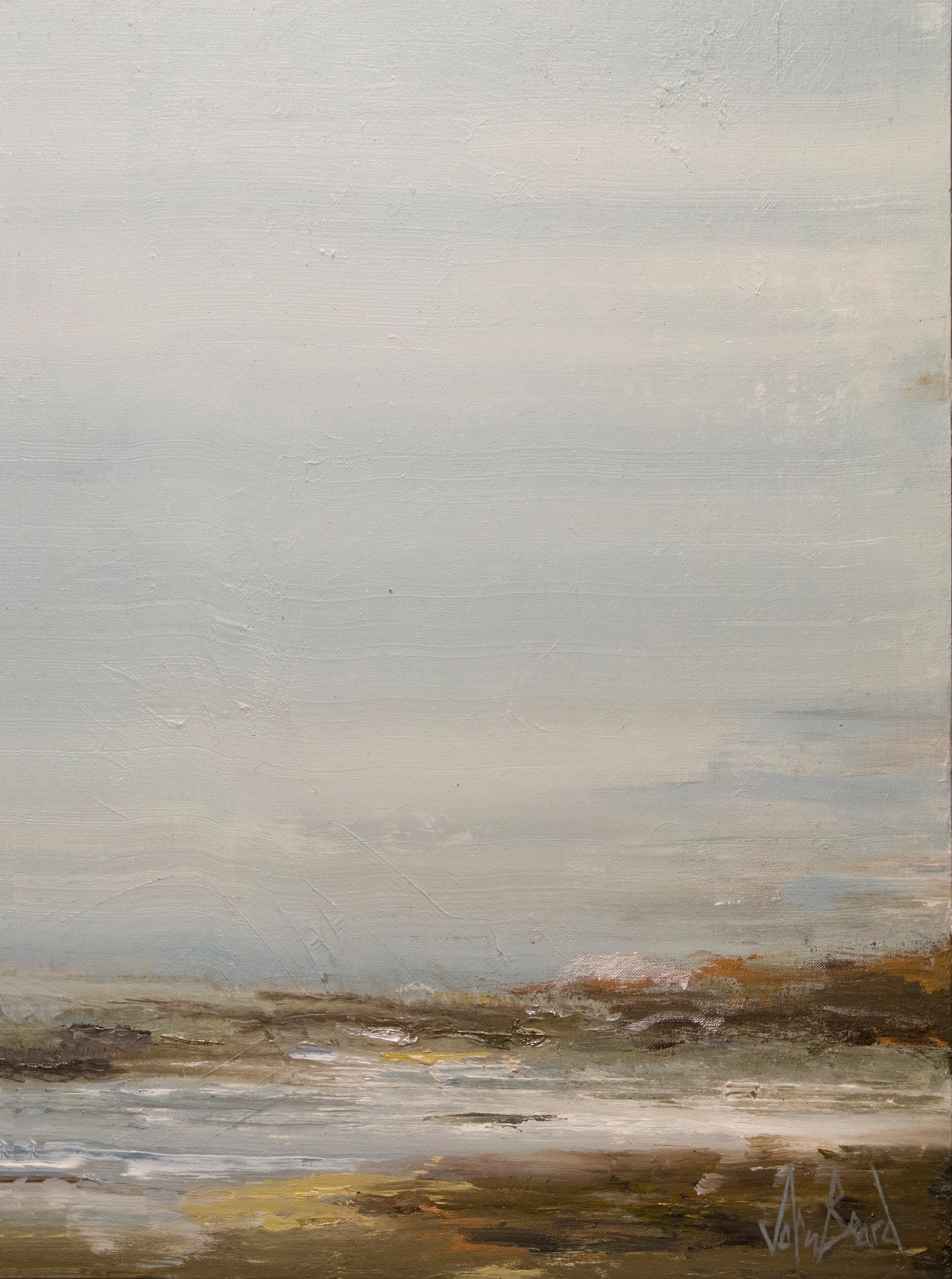 Foggy Shore Artist Enhanced Canvas Print by John Beard Collection - main product image for Resin Society