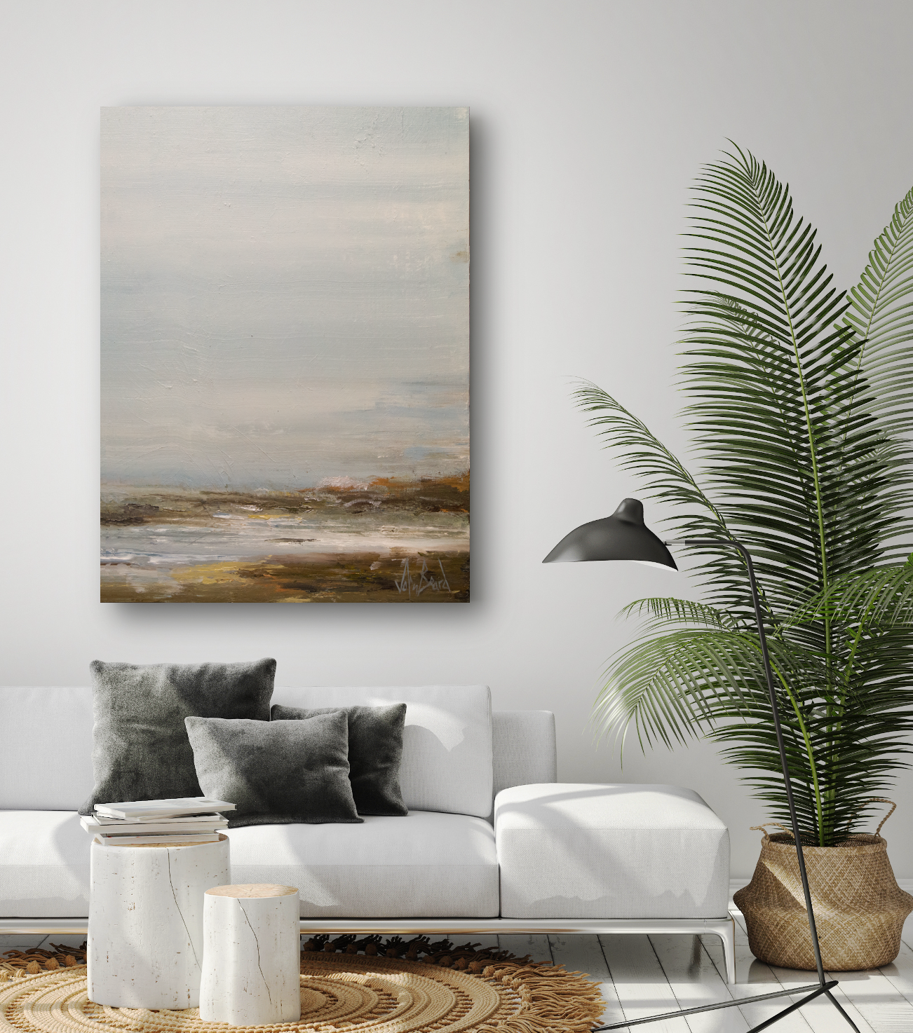 Foggy Shore Artist Enhanced Canvas Print by John Beard Collection - product image 3 for Resin Society