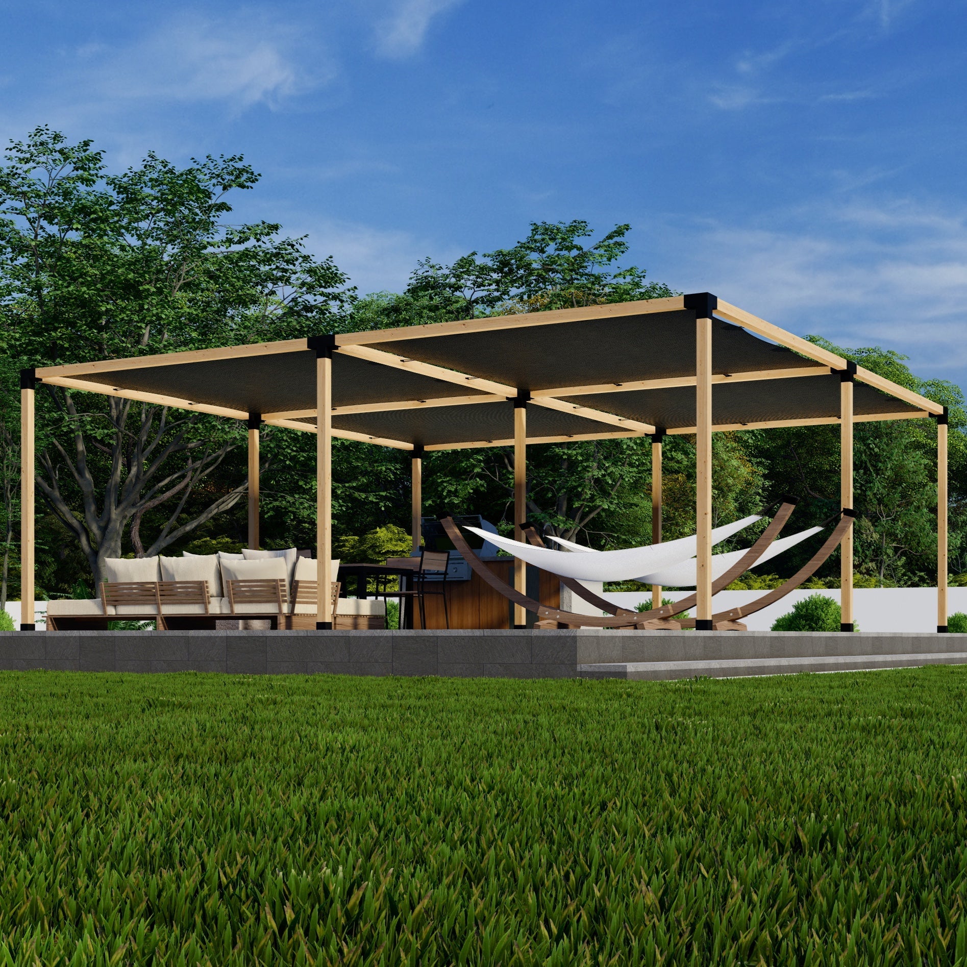 DIY Pergola Kit for a Freestanding Pergola With Canopies - Any Size Up to 24' x 24'