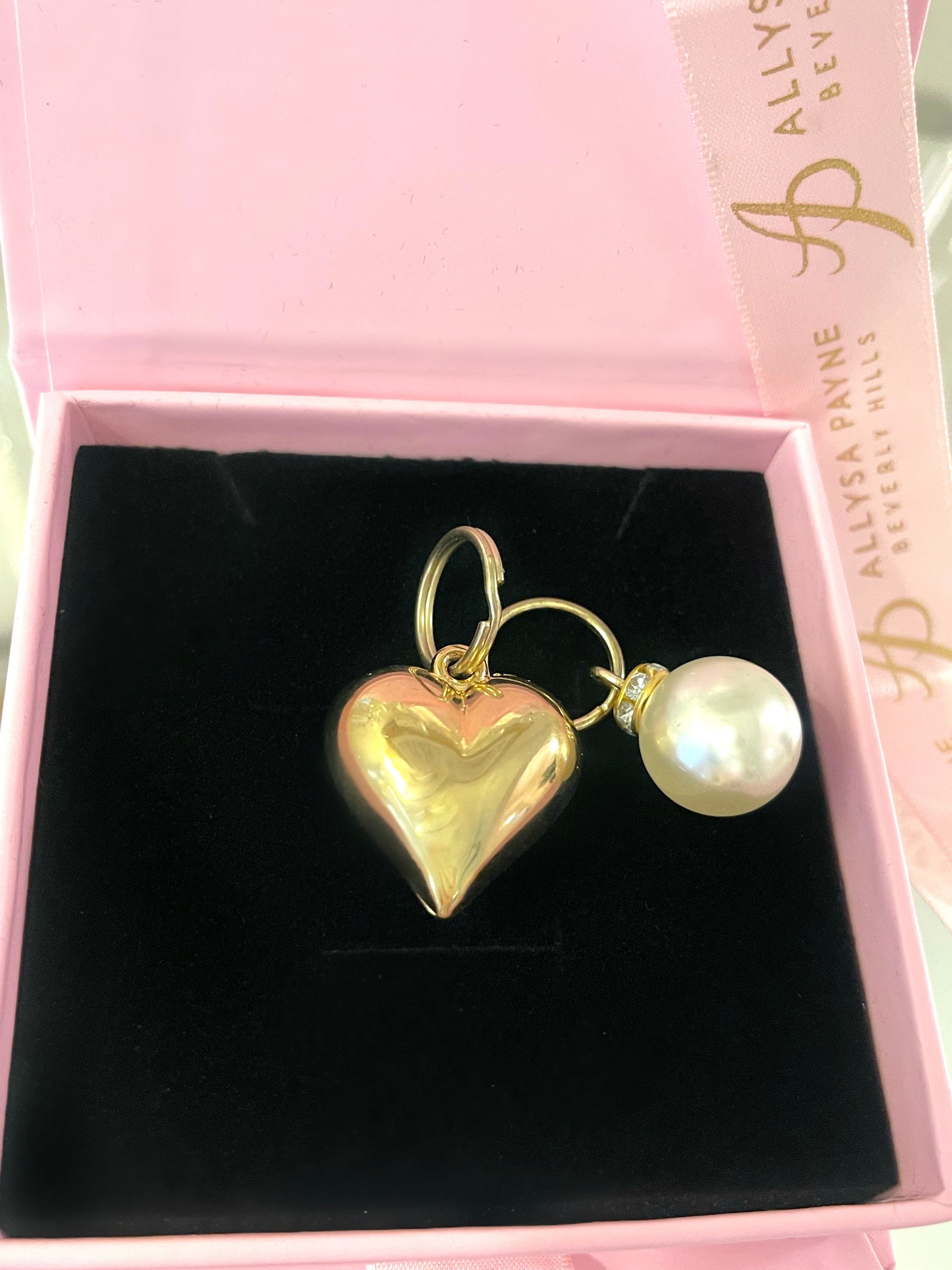 Puffy Heart Charm & Pearl Charm Set by Allysa Payne Beverly Hills - main product image for Resin Society