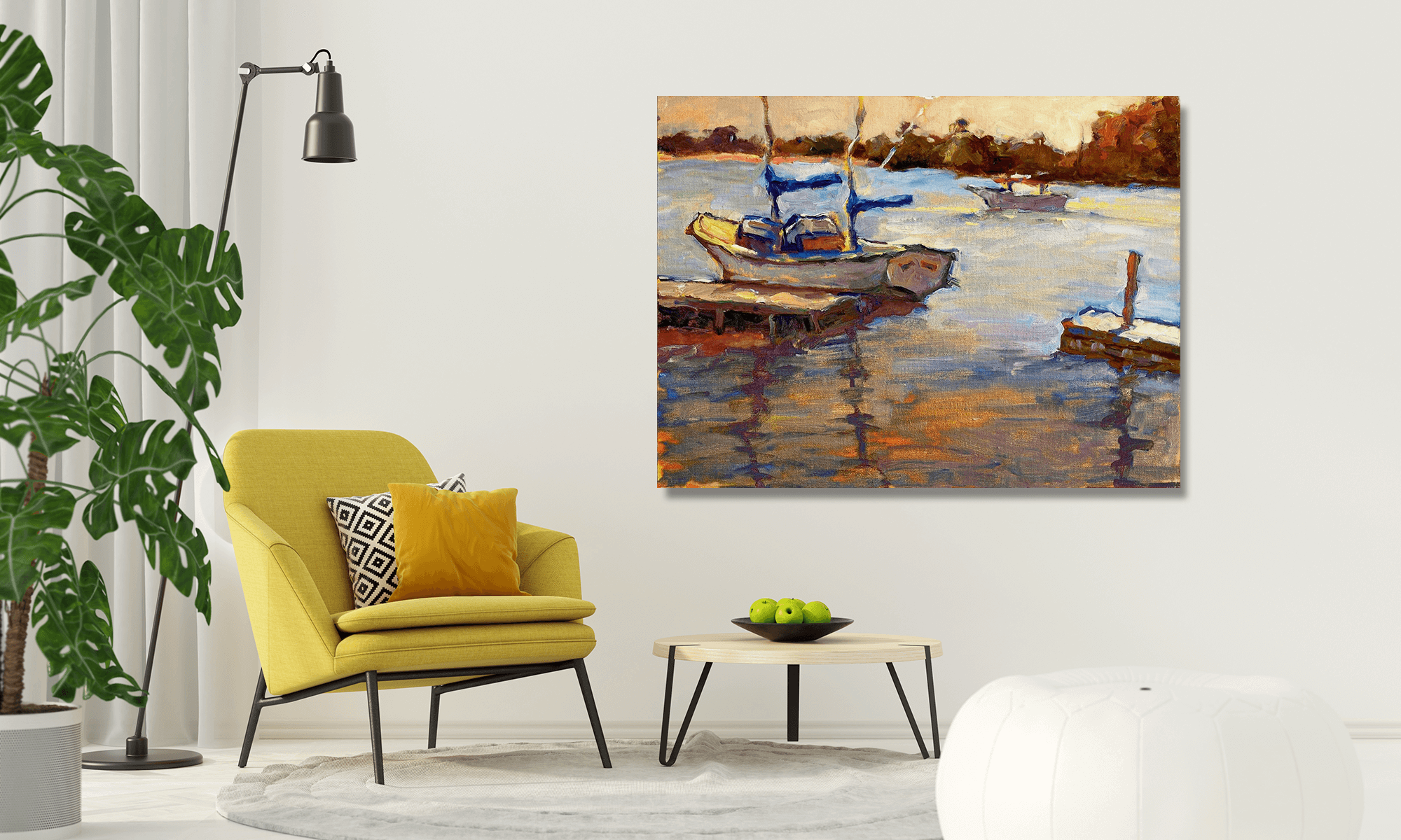 Funky Sailboat Artist Enhanced Canvas Print by John Beard Collection - product image 3 for Resin Society