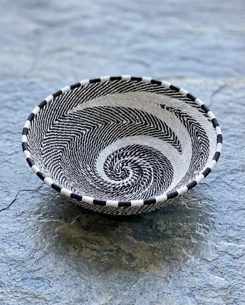 Zulu Wire Basket Bowl - Black + White, Medium by Mbare Ltd - product image 5 for Resin Society