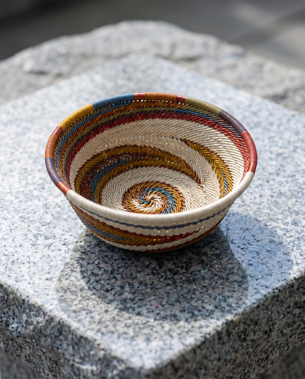Zulu Wire Basket Bowl - Copper + Sand, Small by Mbare Ltd - main product image for Resin Society