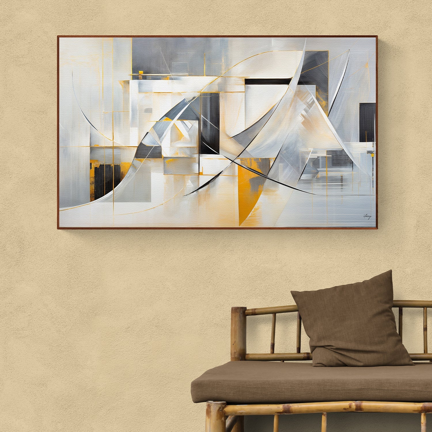 Canvas Print: "Geometric Whispers" by Tailored Canvases - main product image for Resin Society
