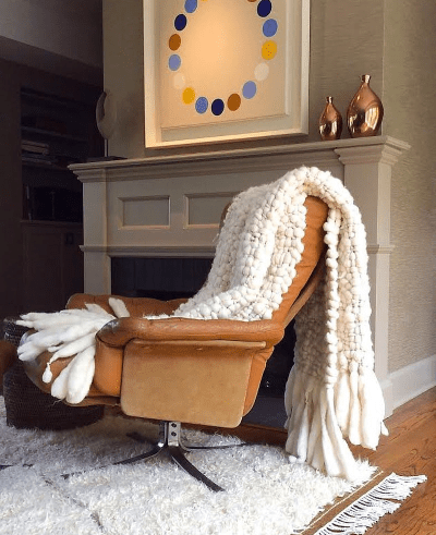 Clouds Chunky Knit Throw Blanket by Homelosophy
