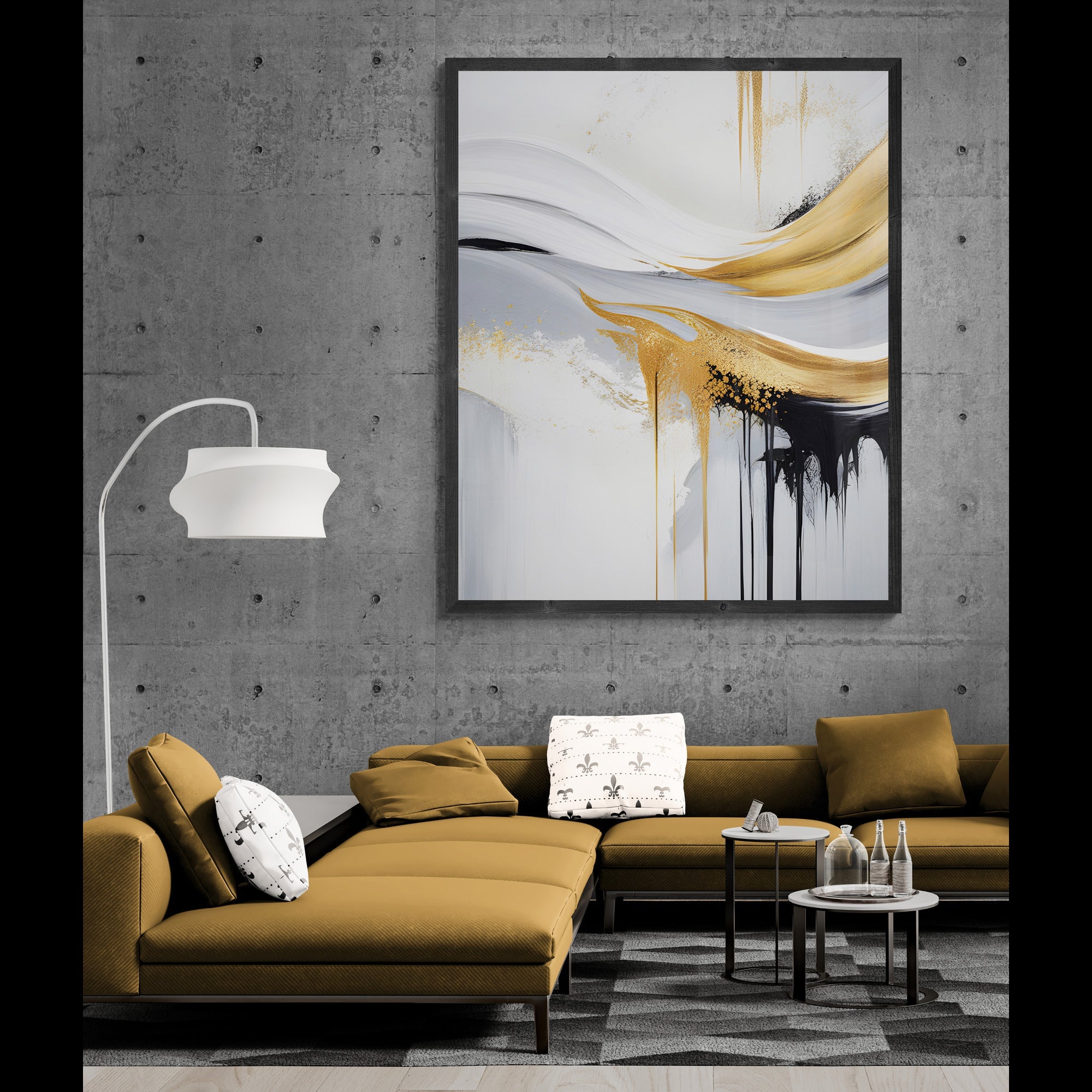 Canvas Print: "Gilded Flow" by Tailored Canvases - main product image for Resin Society