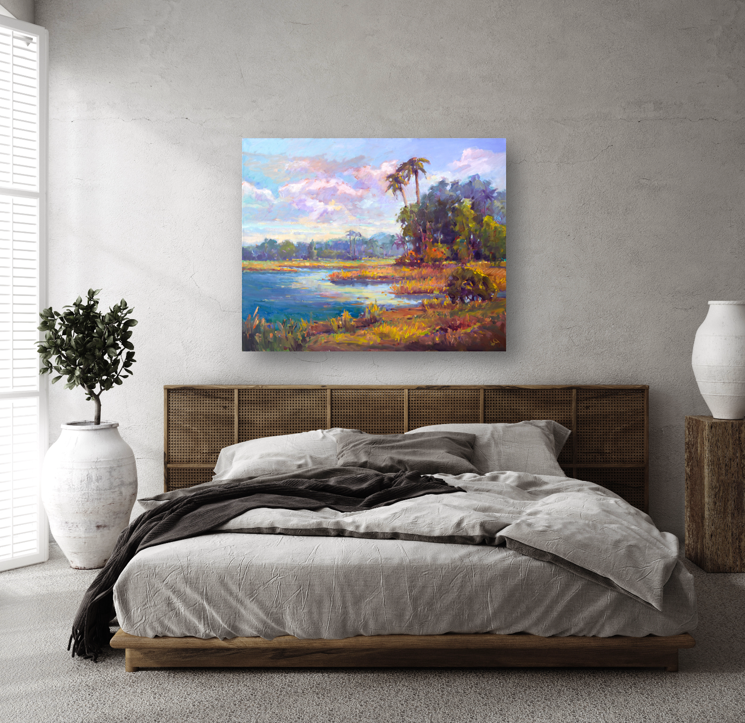 Golden Marsh Artist Enhanced Canvas Print by John Beard Collection - product image 4 for Resin Society
