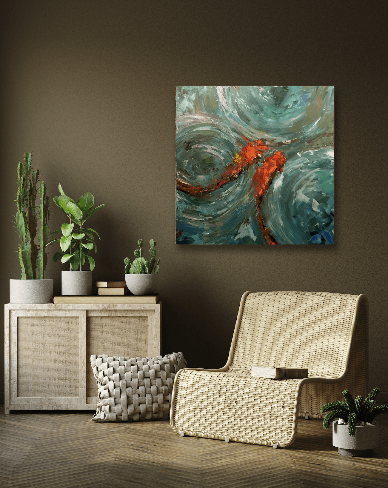 Good Fortune II 30x30 Artist Enhanced Canvas Print