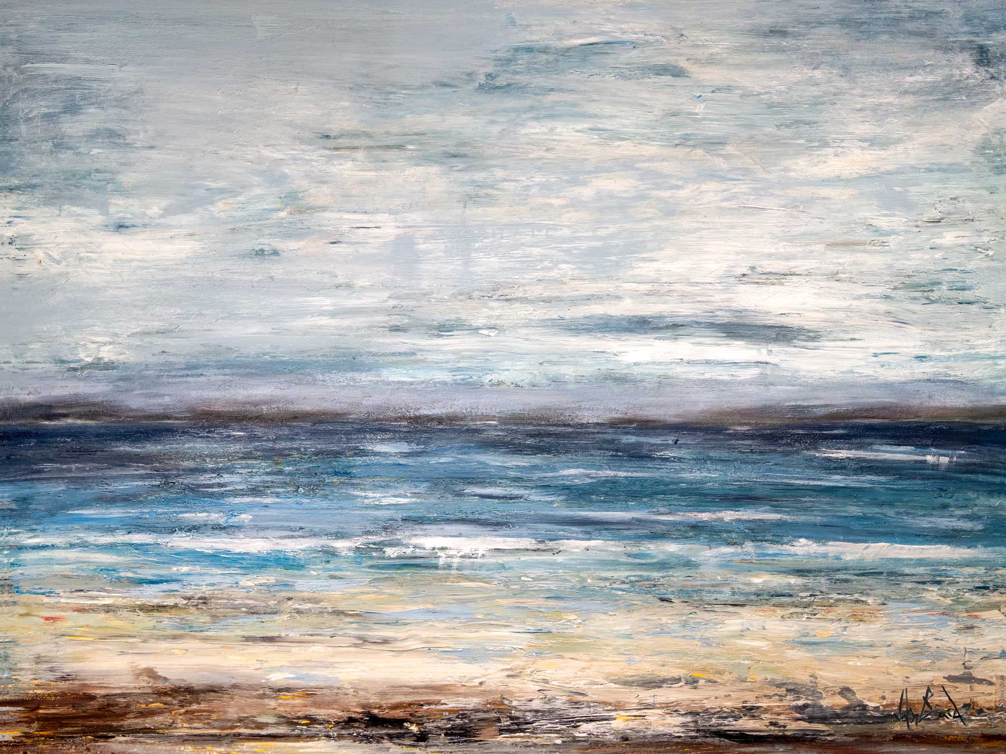 Gray Skies 40x60 Artist Enhanced Canvas Print Black Float Frame by John Beard Collection - product image 2 for Resin Society