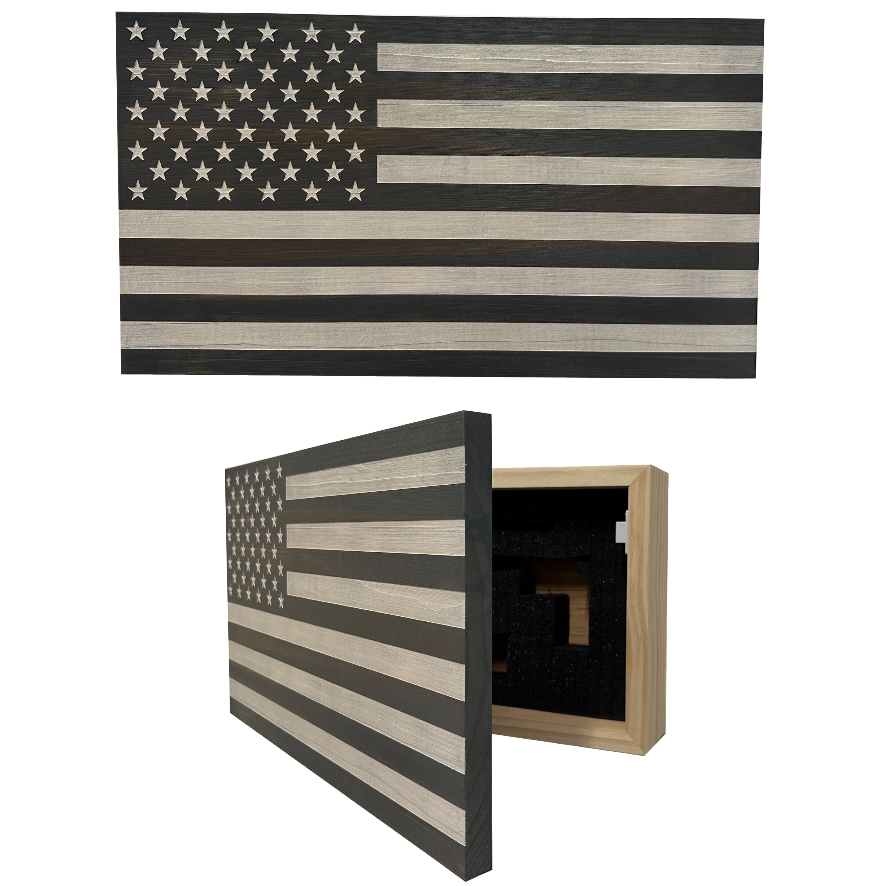 American Flag Decorative & Secure Wall-Mounted Gun Cabinet by Bellewood Designs - main product image for Resin Society