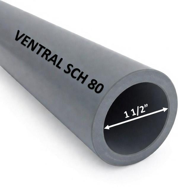 VENTRAL Schedule 80 PVC Pipe 1 1/2 Inch (1.9 OD) by VELOCITY® - main product image for Resin Society