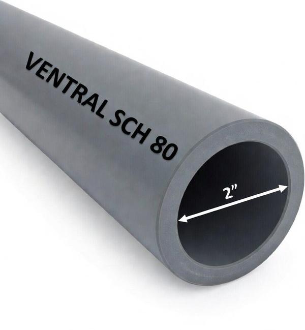 VENTRAL Schedule 80 PVC Pipe 2 Inch (2.375 OD) by VELOCITY® - main product image for Resin Society