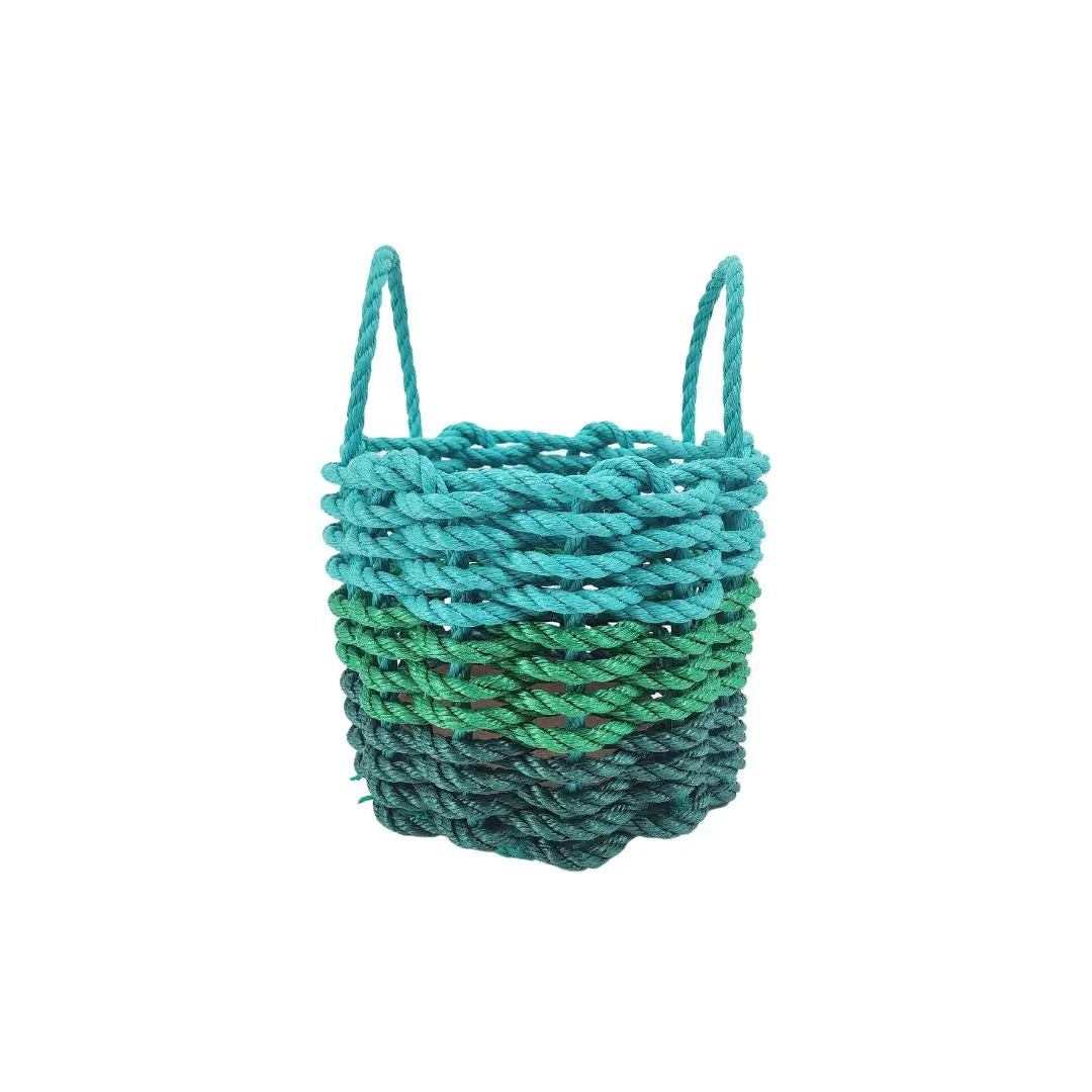 Green Ombre Rope Storage Basket in various sizes showing vibrant green tones