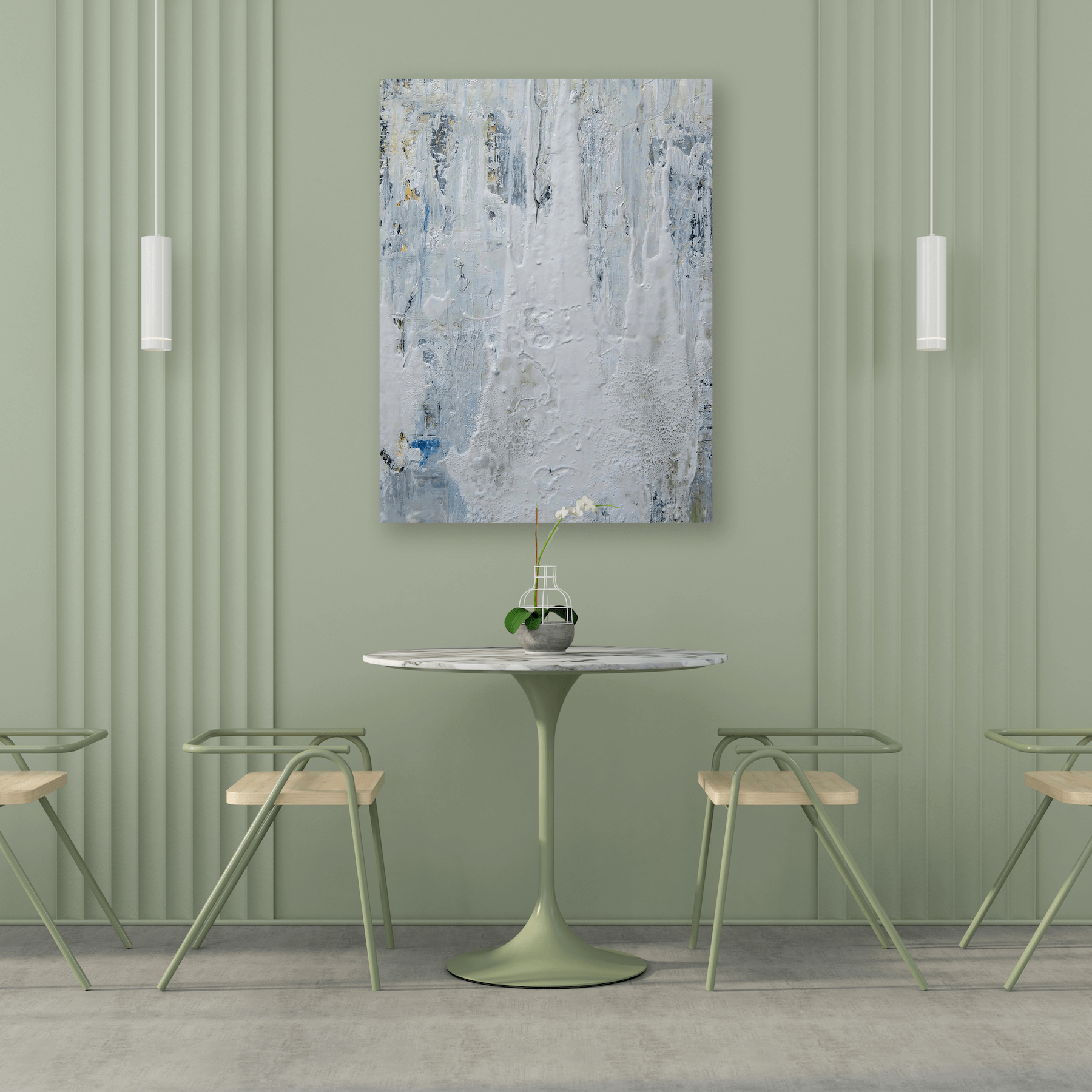 Green Cafe II Artist Enhanced Canvas Print by John Beard Collection - product image 2 for Resin Society