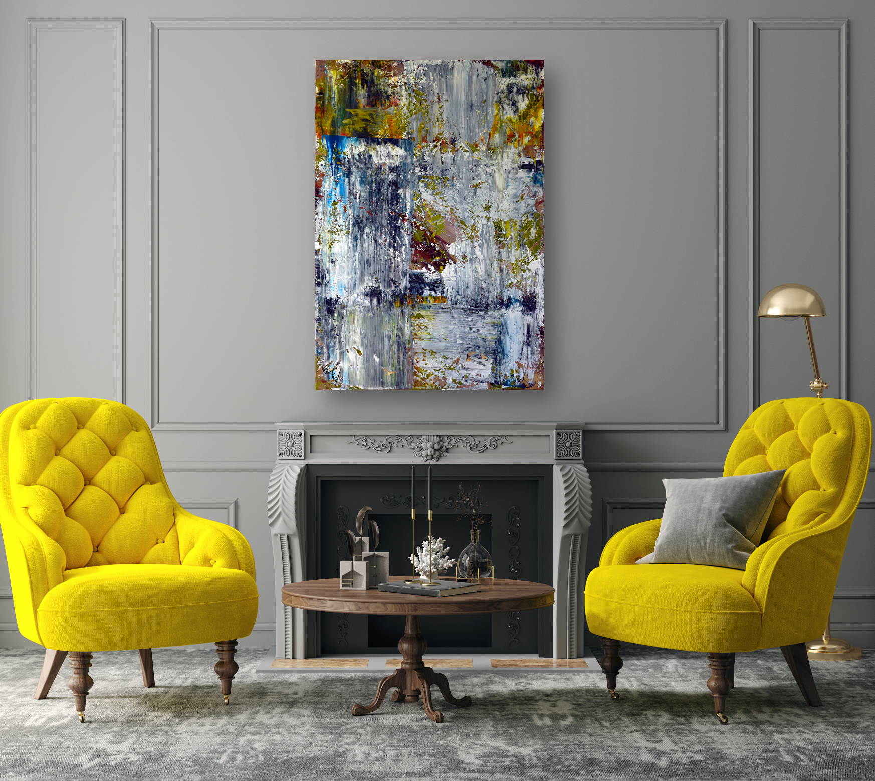 Grey and Green Artist Enhanced Canvas Print by John Beard Collection - product image 2 for Resin Society