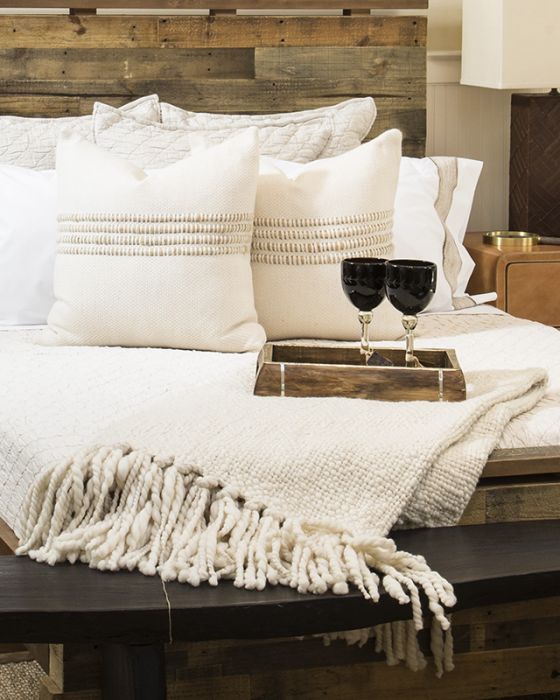 Merino Wool Striped Throw Pillow by Homelosophy
