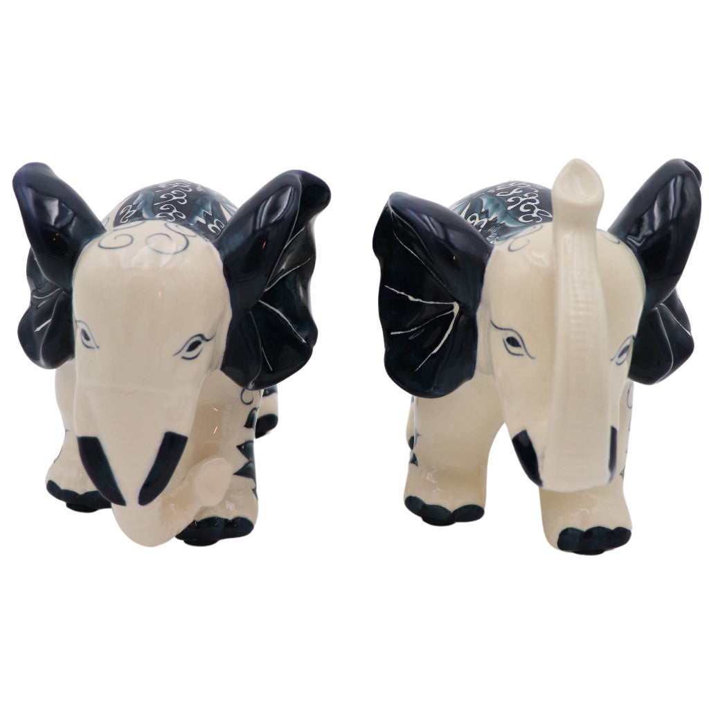 Hand-painted Ceramic Embera and Nyala Elephants - Pair by Ro'Table - product image 7 for Resin Society