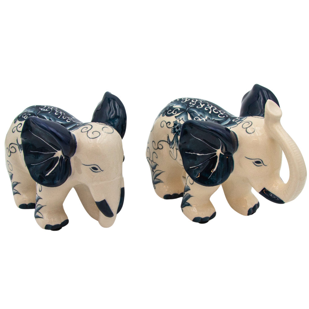 Hand-painted Ceramic Embera and Nyala Elephants - Pair by Ro'Table - product image 12 for Resin Society