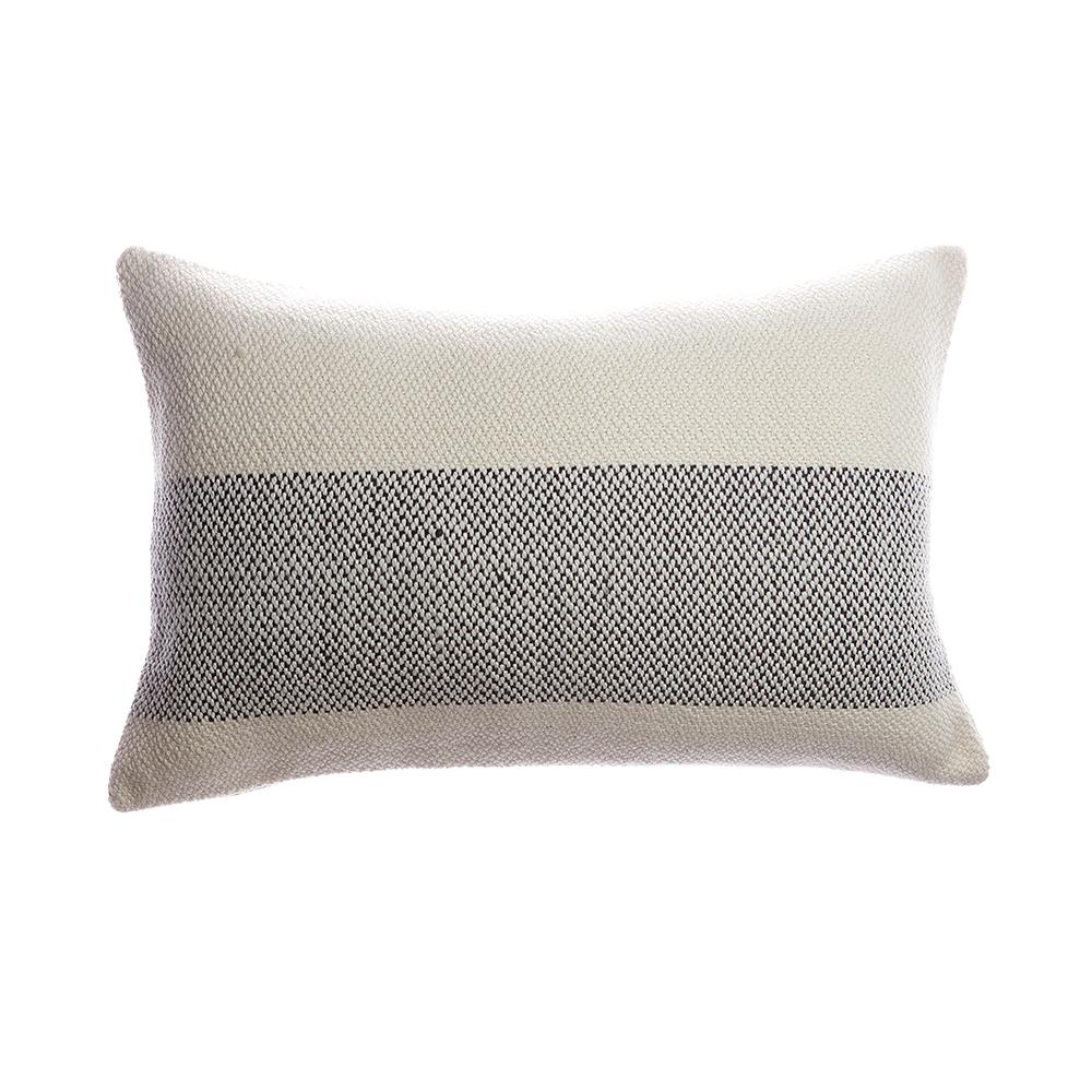 Black Band Woven Pillow by Homelosophy