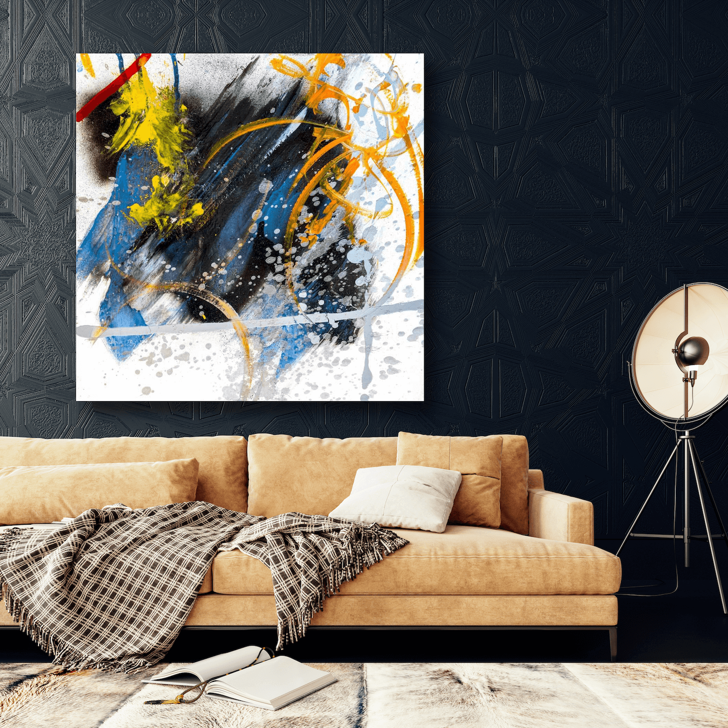 Hematite 36x36 Artist Enhanced Canvas Print