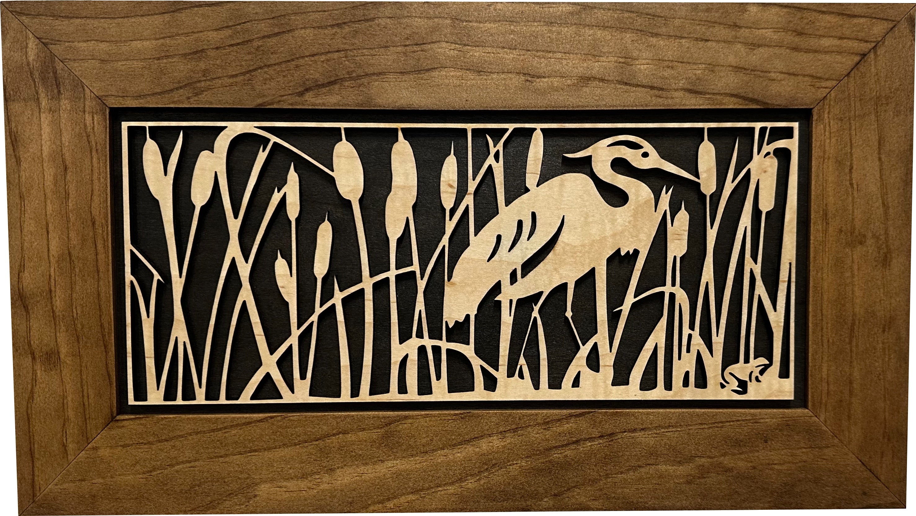 Decorative Gun Safe Heron in Cattails Wall-Mounted Gun Cabinet To by Bellewood Designs - product image 3 for Resin Society