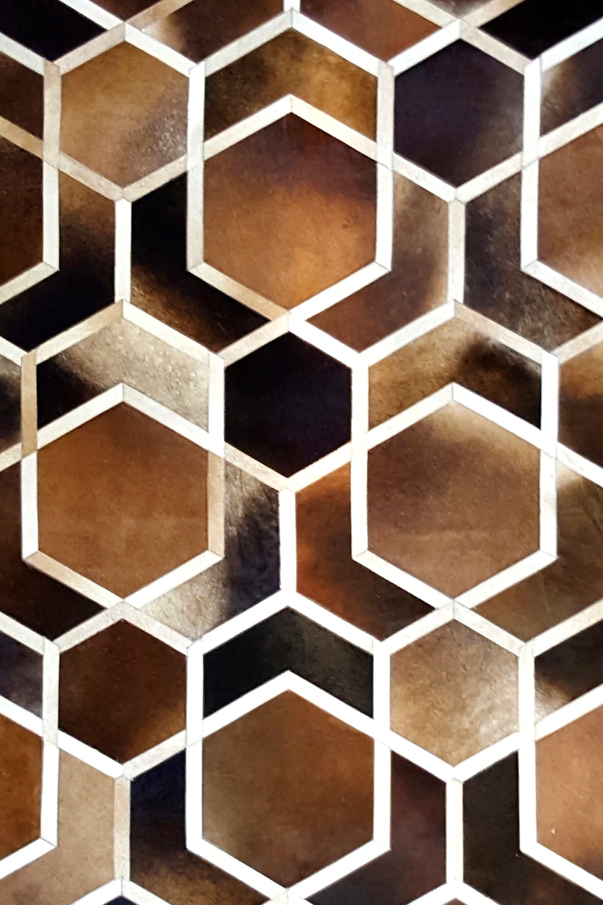 Hexagon – Modern Patterned Rug in Organic Hide by Homelosophy