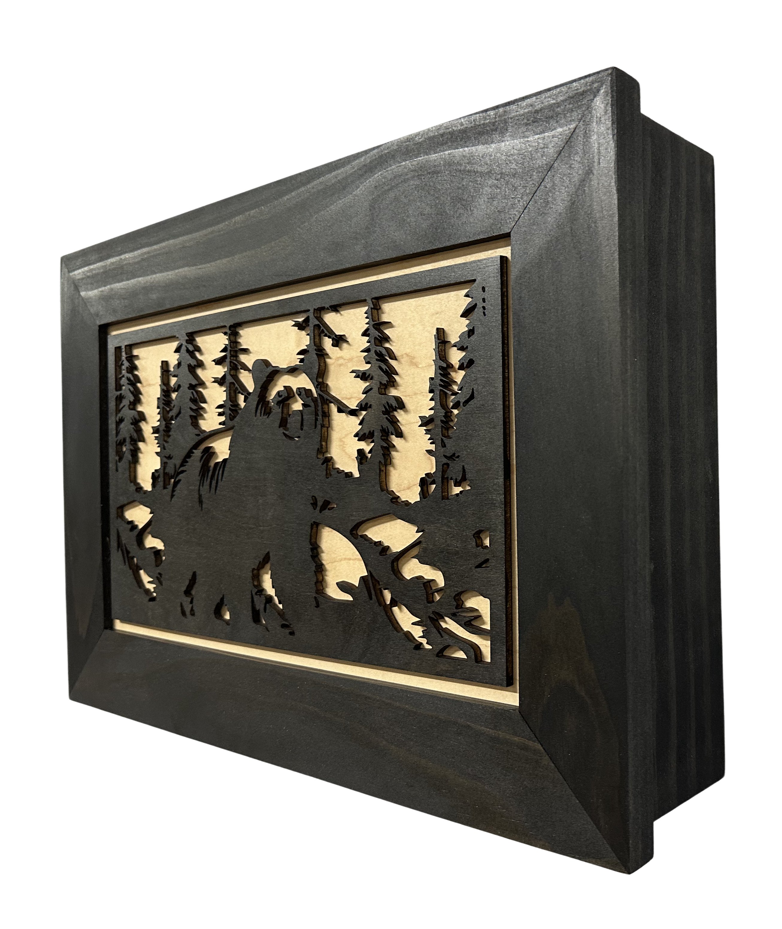 Hidden Gun Cabinet Black Bear Wall Decor – Concealed Furniture Secure by Bellewood Designs - product image 15 for Resin Society