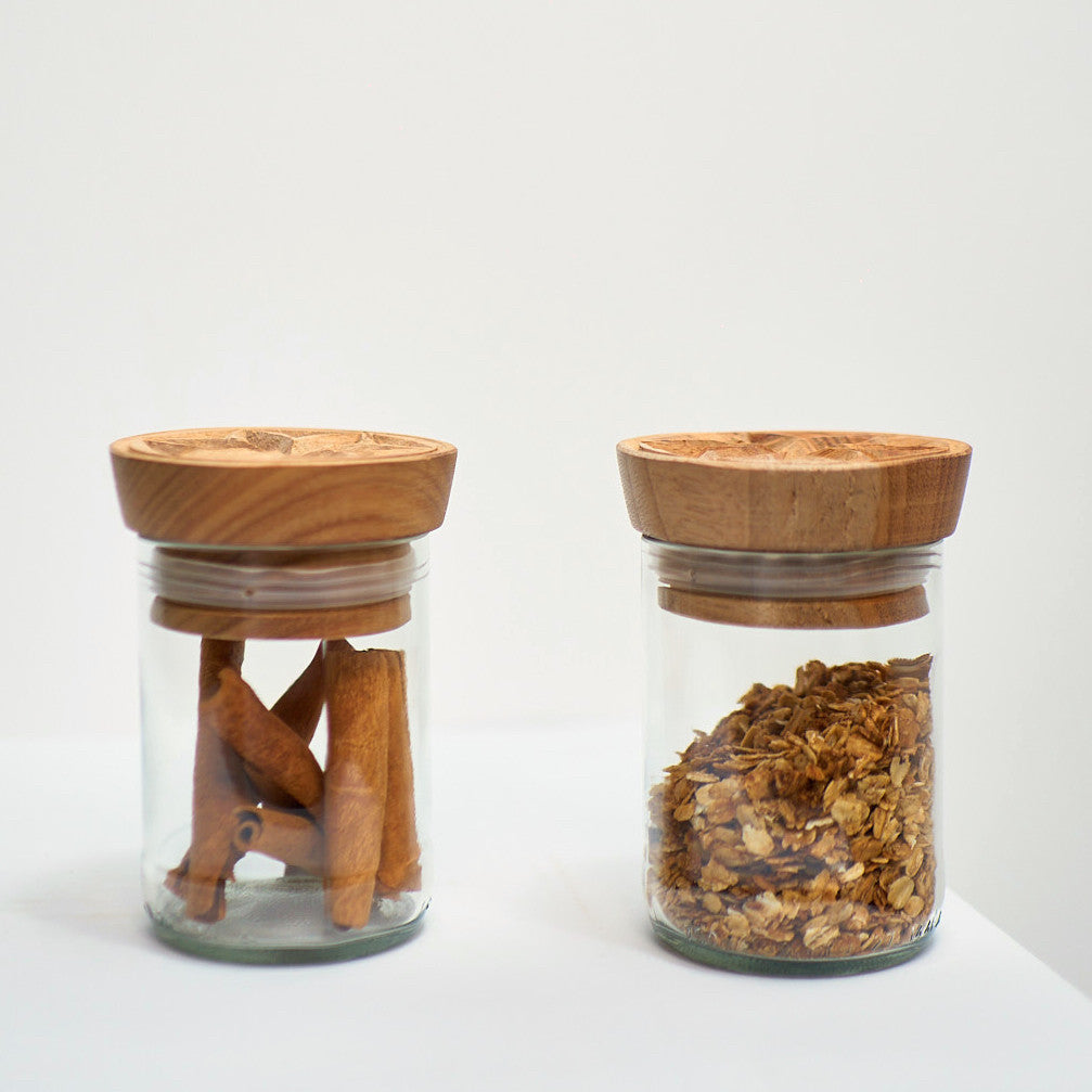 Hiliki Jar - Clear - Large (set of 2) by Mbare Ltd - main product image for Resin Society