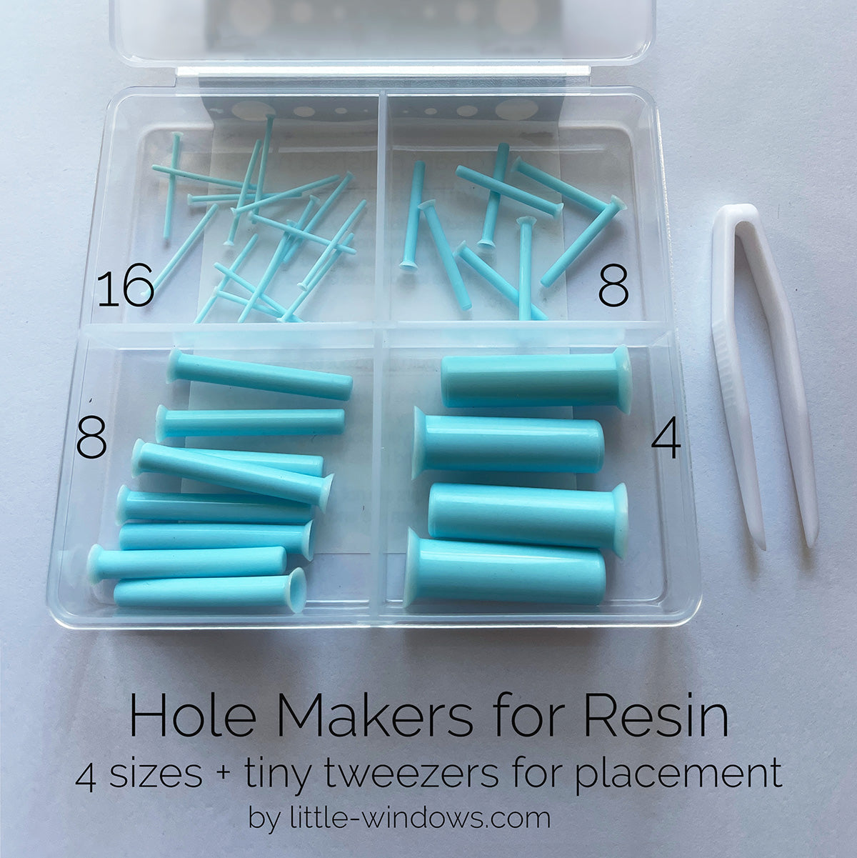 Hole Makers for Resin (4 sizes included) with Tweezers detail image - Resin Society