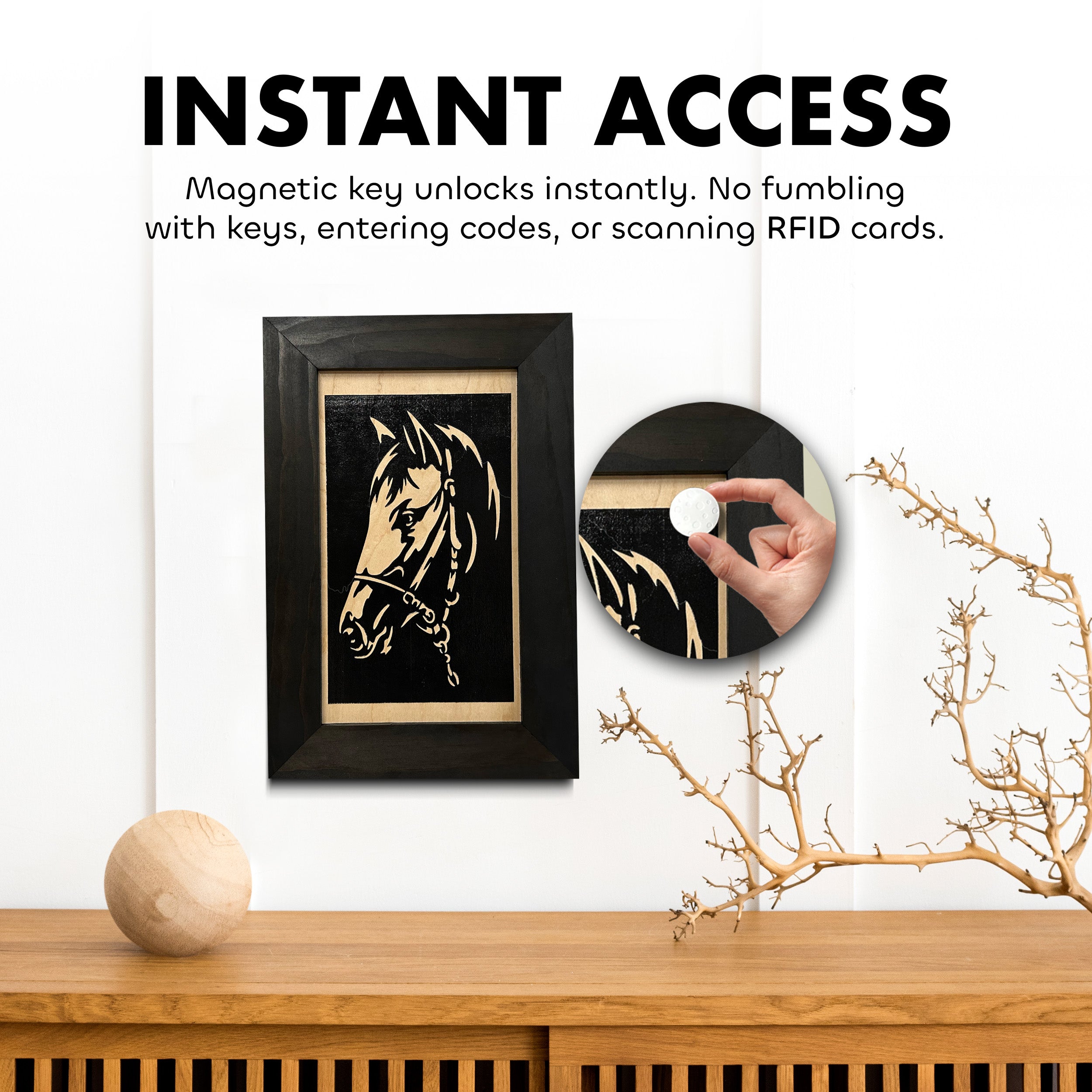 Horse Wall Art Gun Concealment Furniture by Bellewood Designs - product image 2 for Resin Society