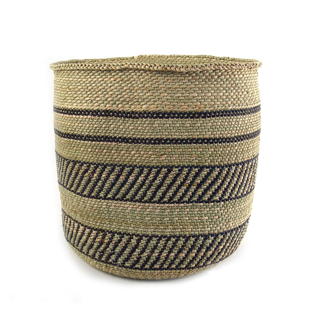 Natural African Iringa woven basket with Black Stripe by Mbare Ltd - product image 4 for Resin Society