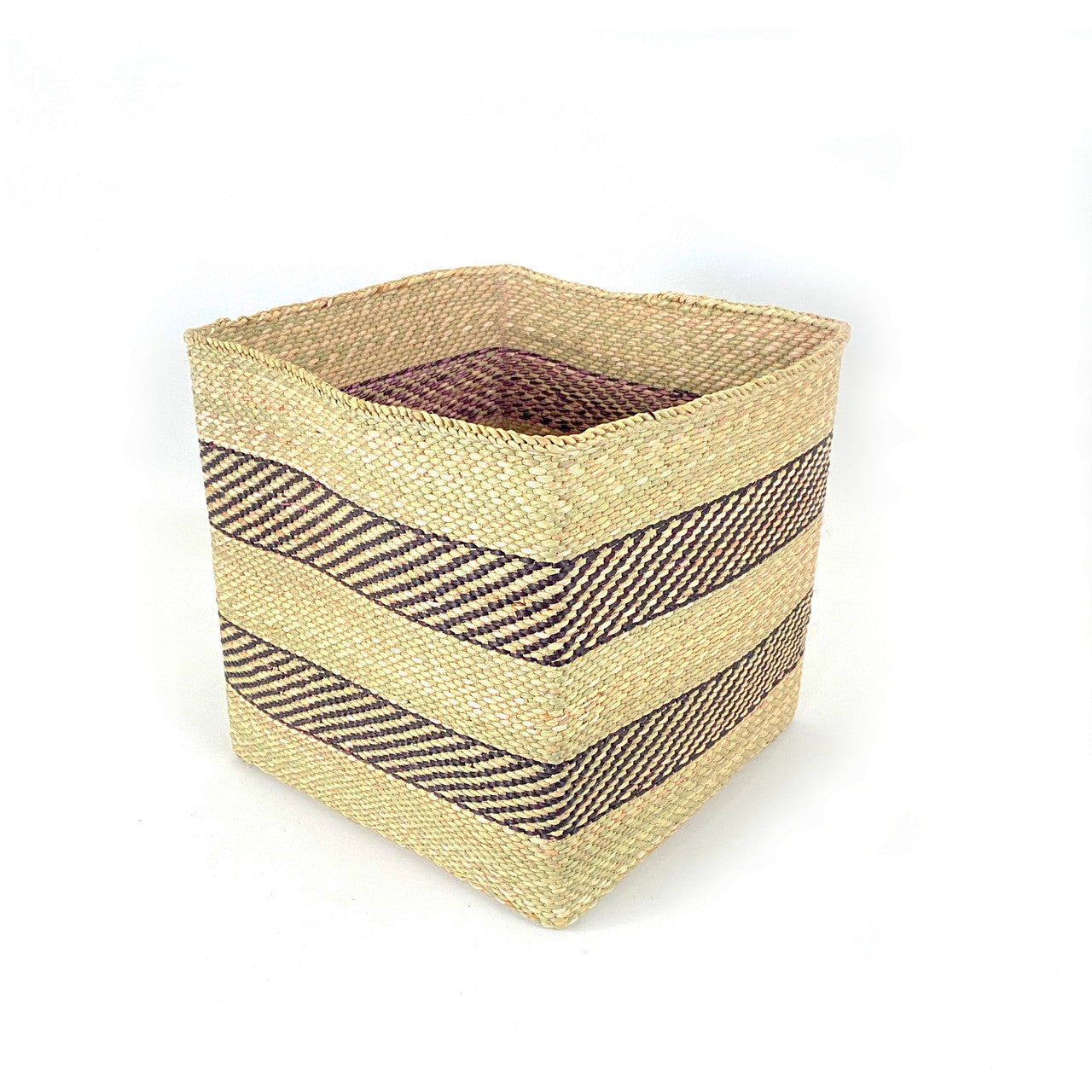 Square Natural w/ Black Stripe Iringa Basket by Mbare Ltd - product image 4 for Resin Society