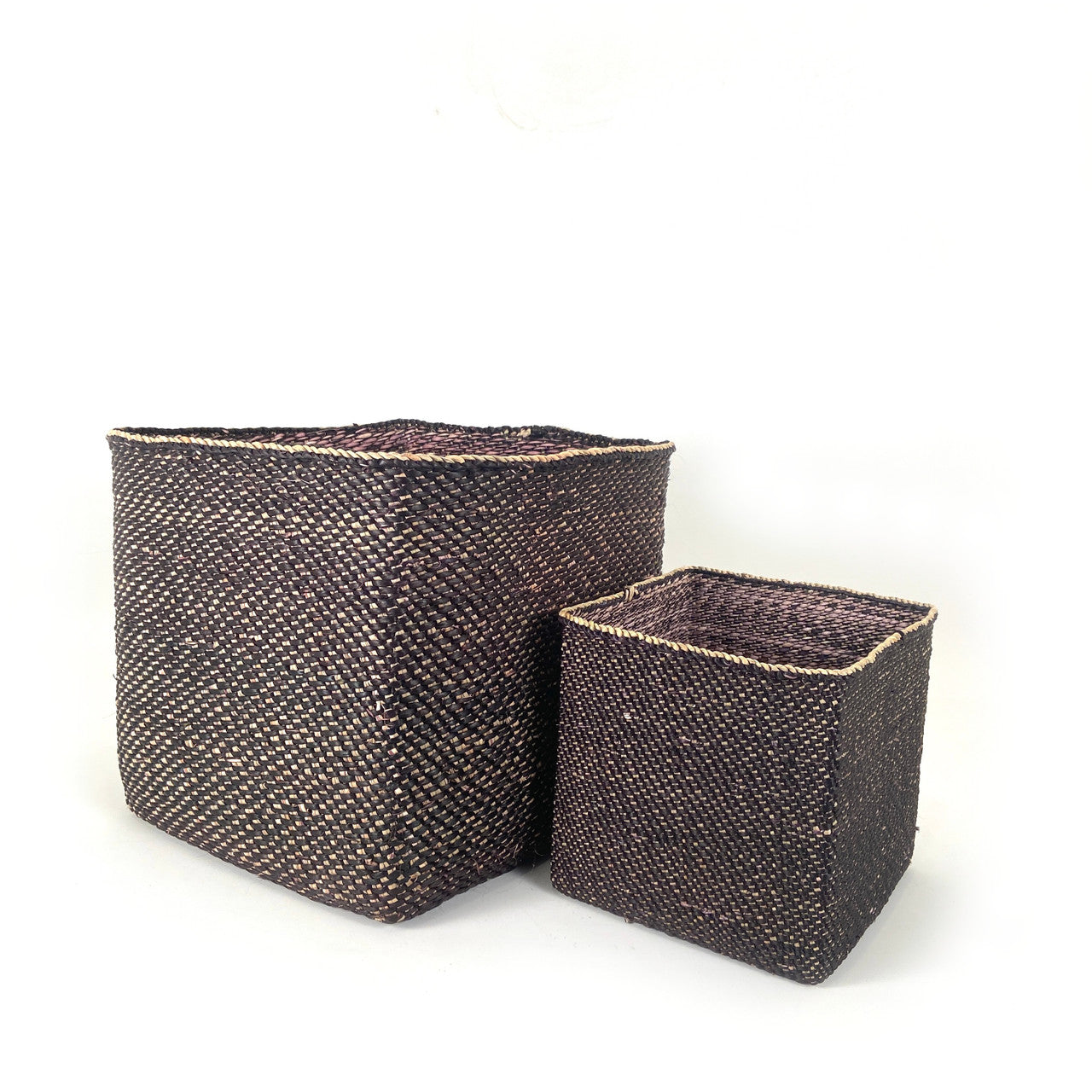 Square Light Black Iringa Basket by Mbare Ltd - main product image for Resin Society