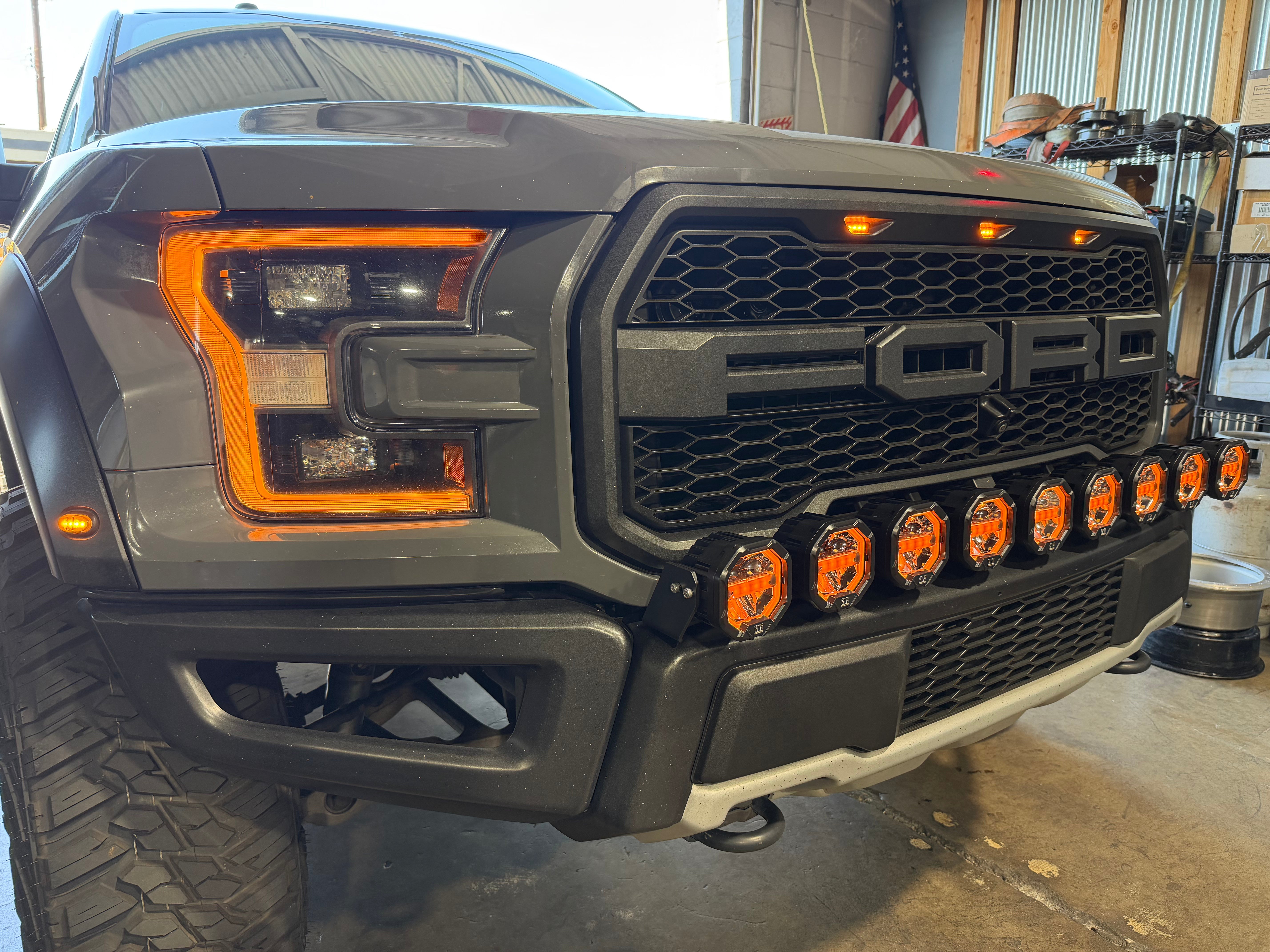 9 Light U-Con Interlocking Off Road LED Pod With Amber or White DRL by GGLighting - product image 11 for Resin Society
