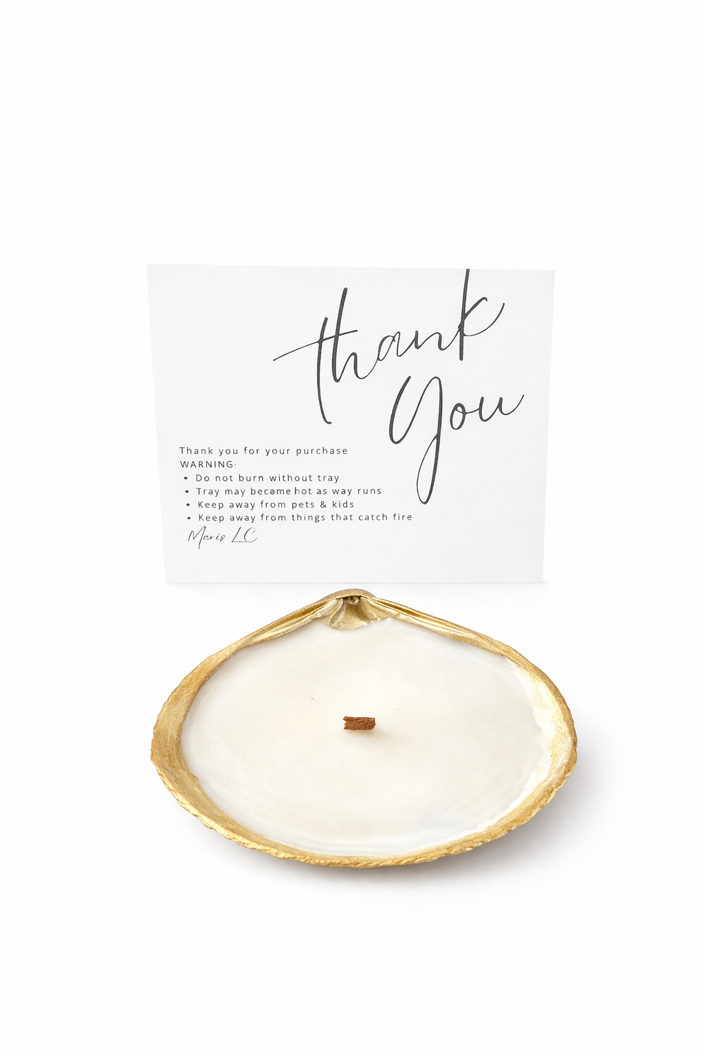 Peppermint Container Candle with Gold Wood Wick by MARIS LLC