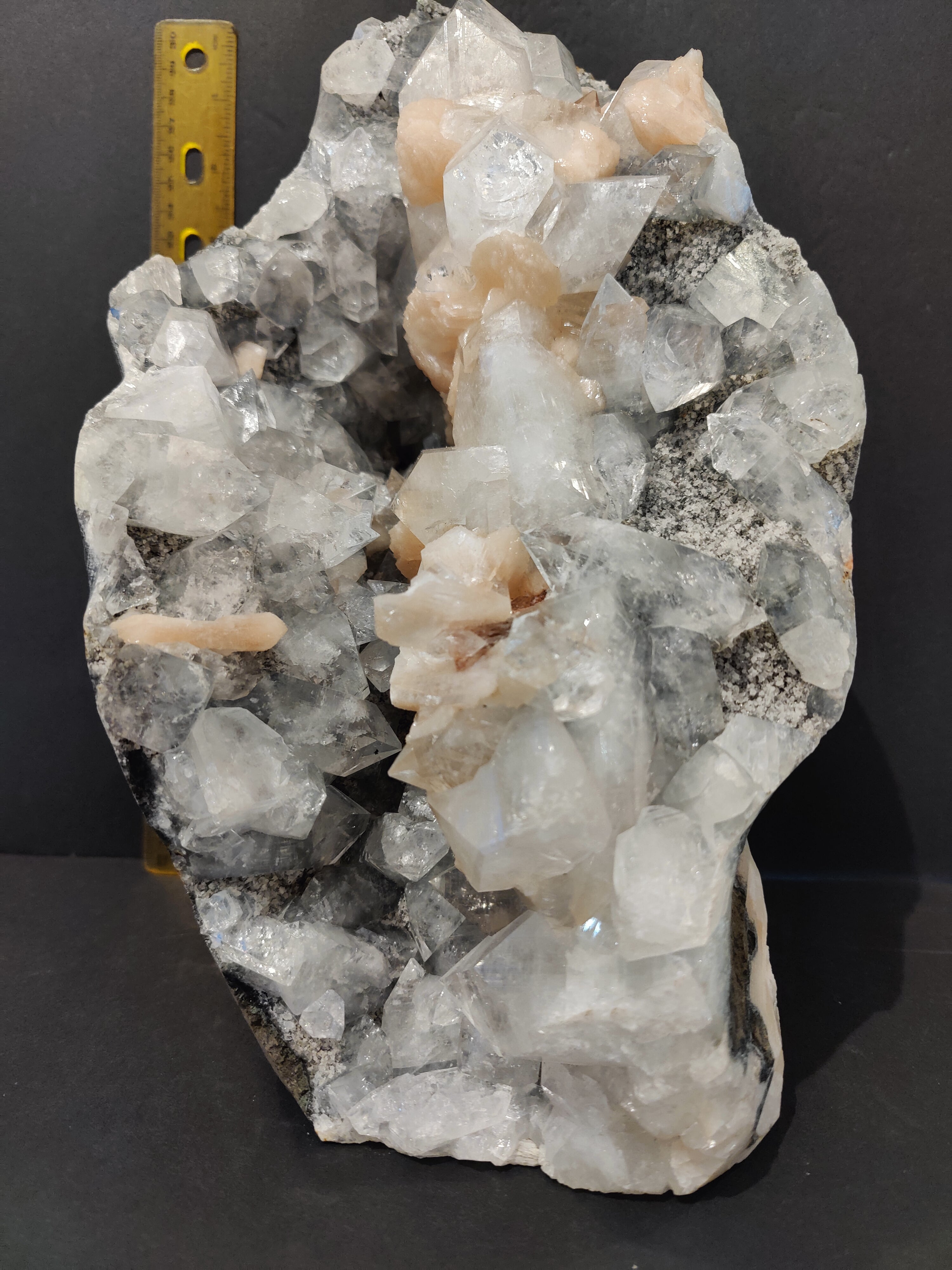 Clear Apophyllite with Peach Stilbite Cabinet Specimen 7,825g by Rare Earth Gallery - product image 4 for Resin Society