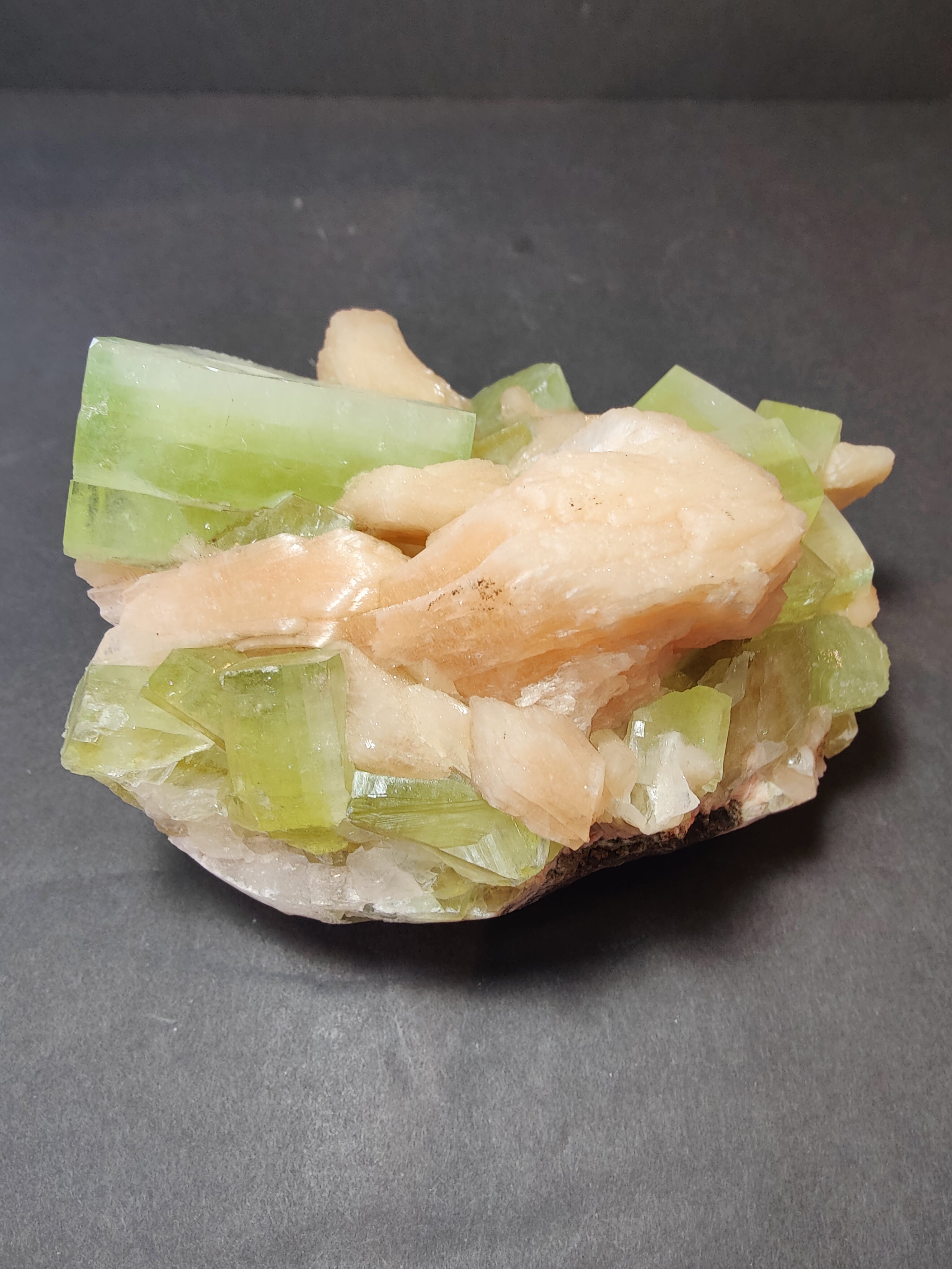 Green Apophyllite Cubes with Peach Stilbite Specimen 1,162g by Rare Earth Gallery - product image 3 for Resin Society