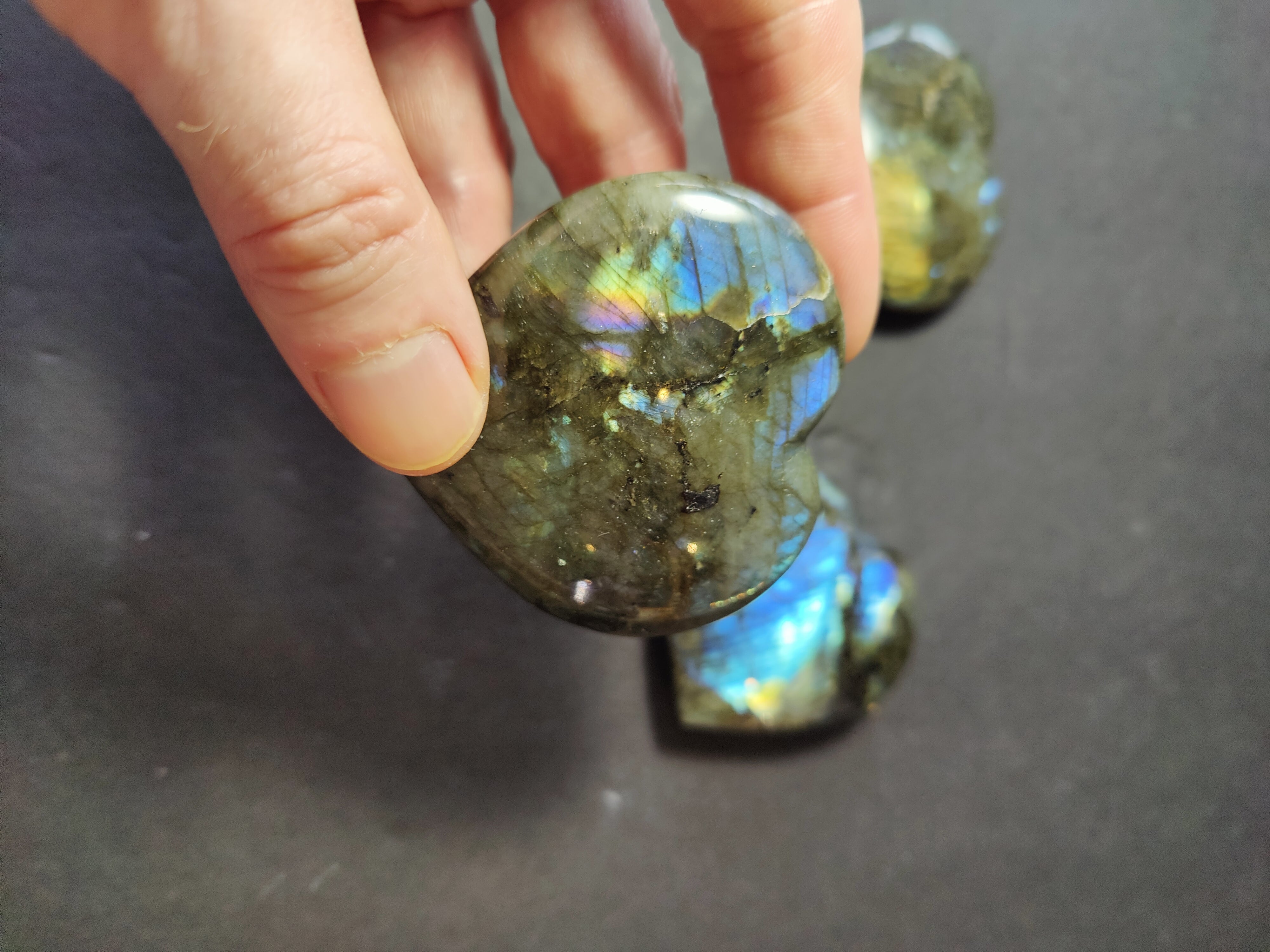 Labradorite Carved & Polished Heart