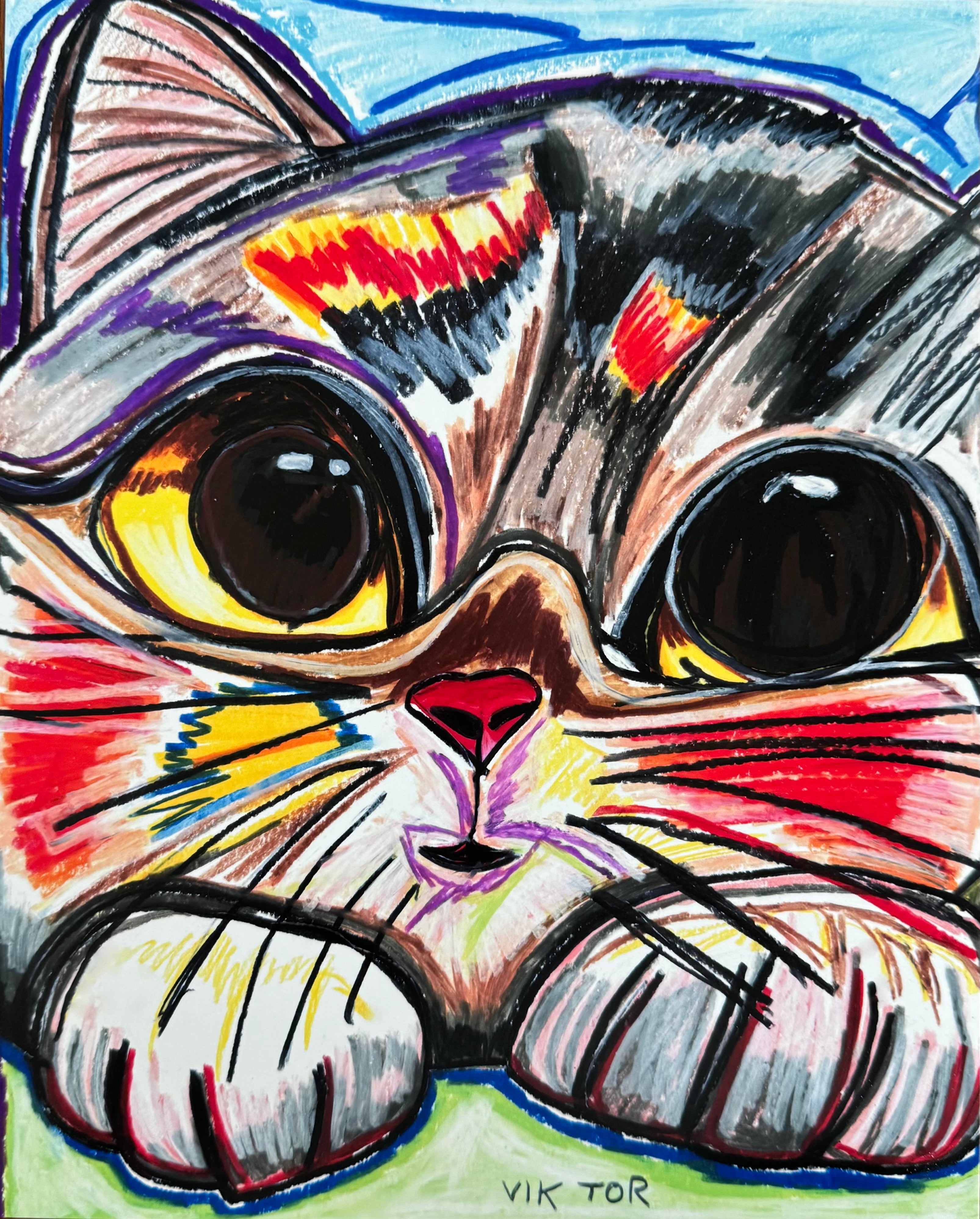 Cute Cat - Art Prints by Vichy's Art - Resin Society