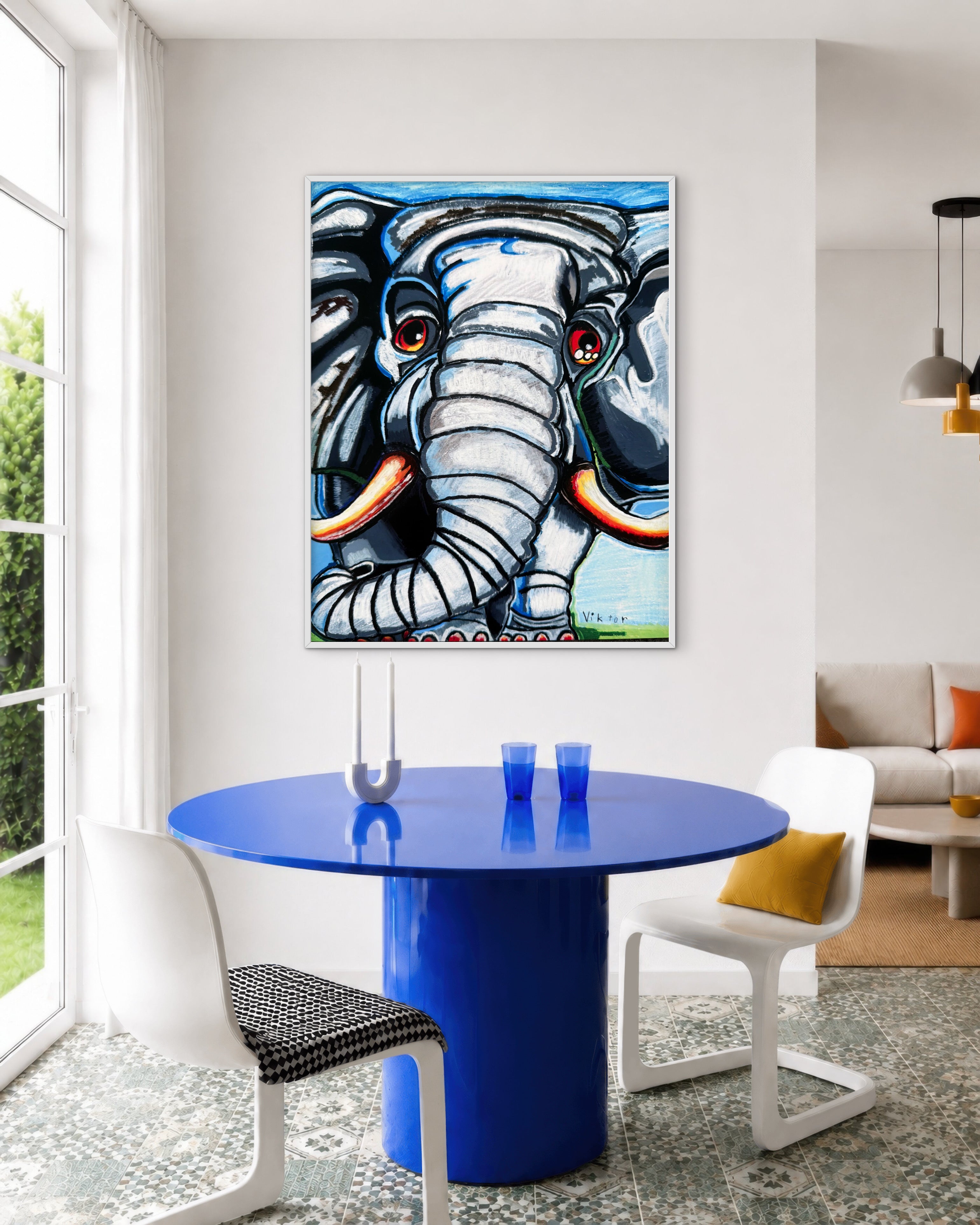 Azure Elephant - Art Prints detail image - Resin Society
