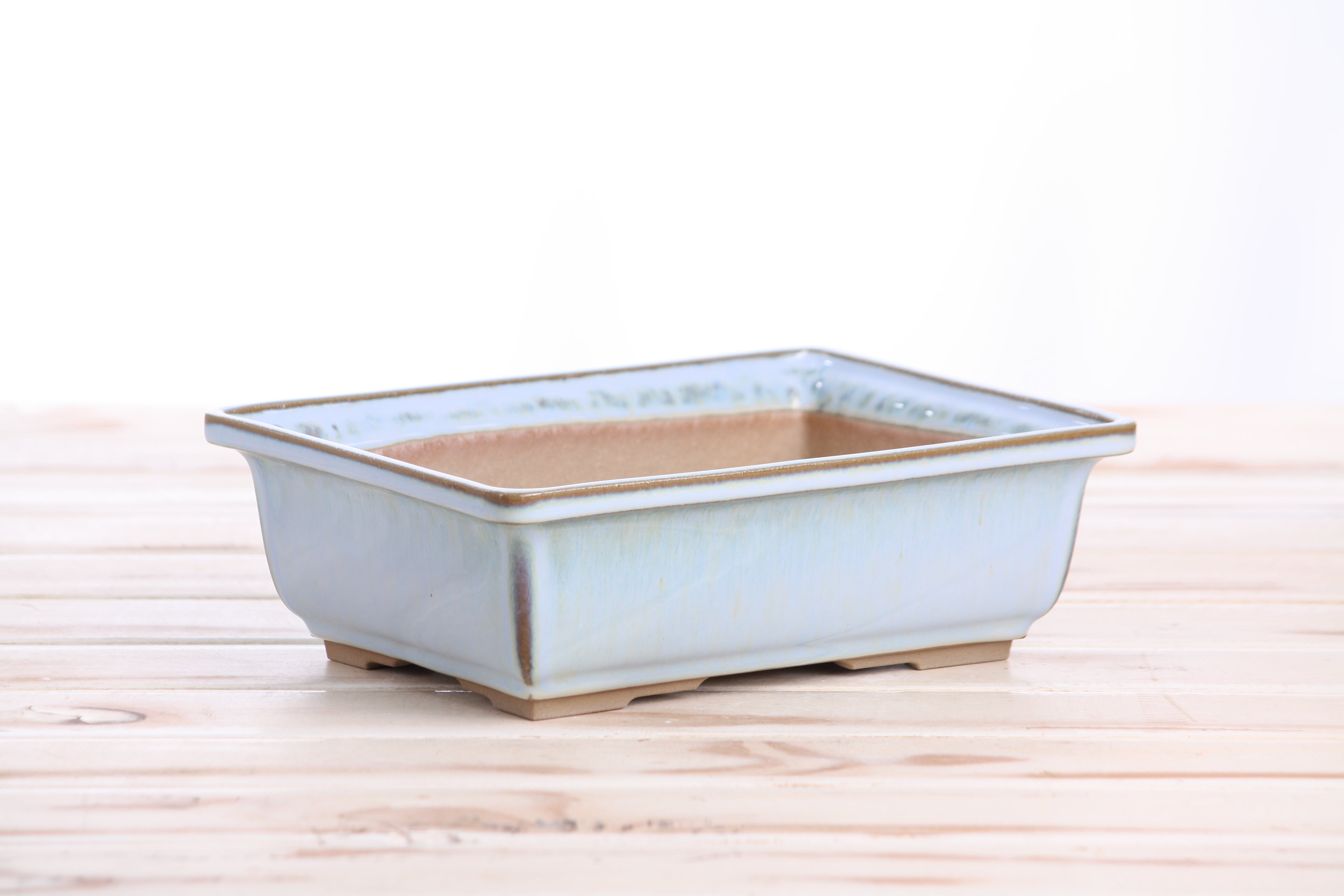 Willow Bonsai Ceramics Rectangle Bonsai Pot 8 Inch – Glacier