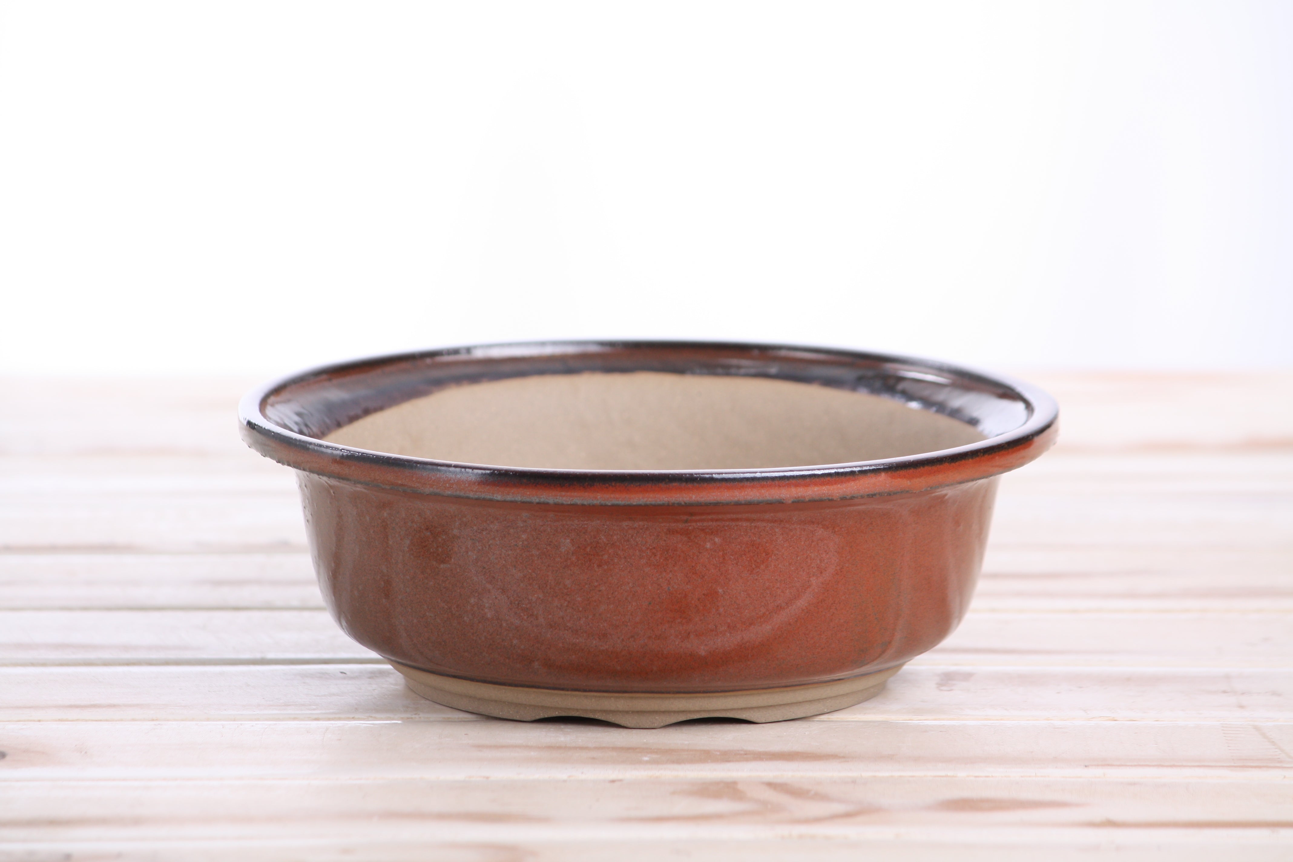 Willow Bonsai Ceramics Round Bonsai Pot 7 Inch (Sunset)