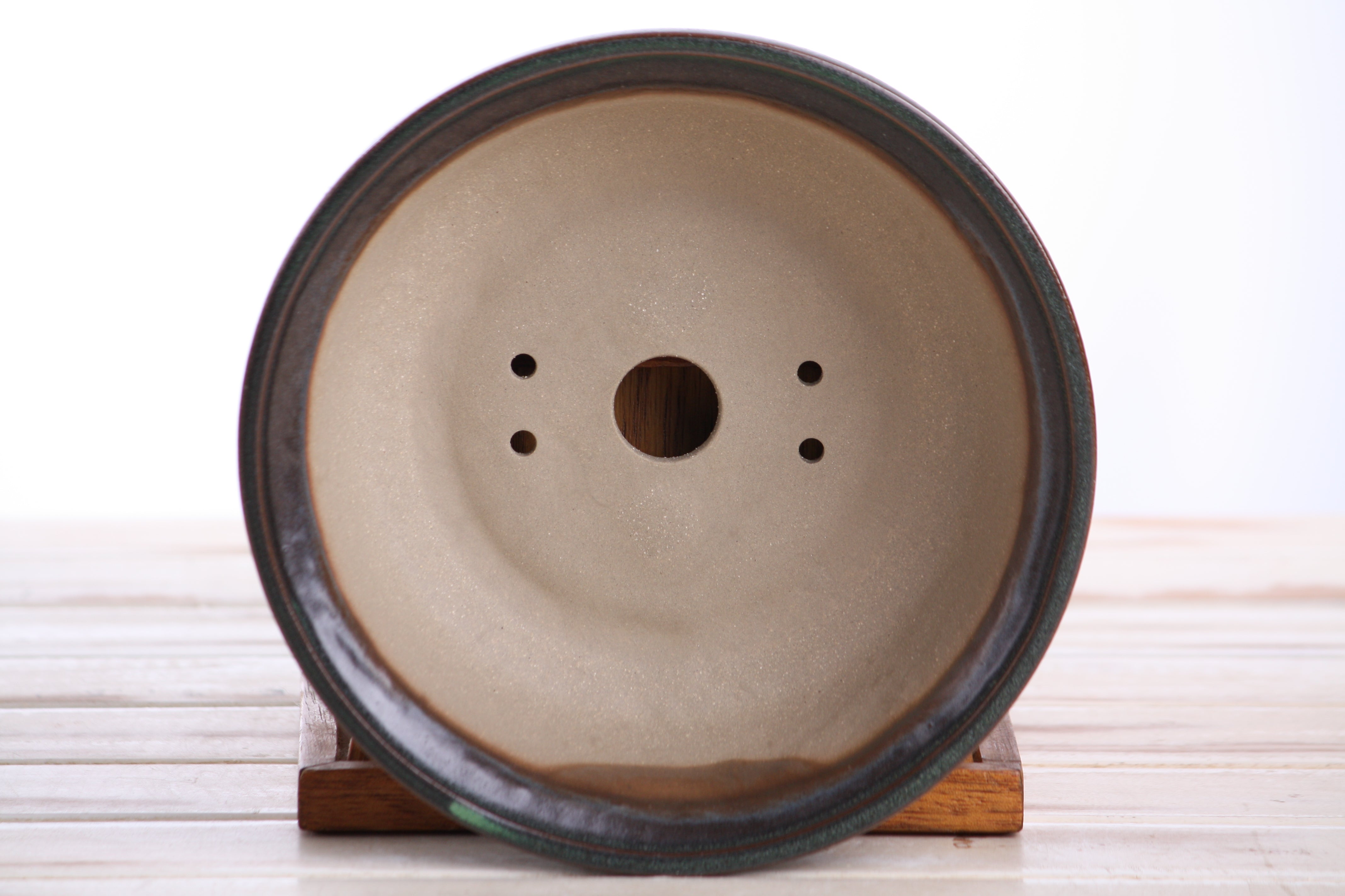 Willow Bonsai Ceramics Round Bonsai Pot 7 Inch in Avocado