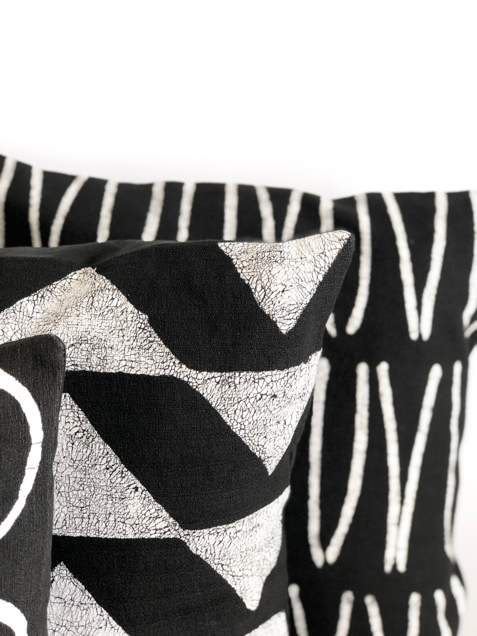 Sadza Triangles Pillow Cover - Ebony Black by Mbare Ltd - product image 3 for Resin Society