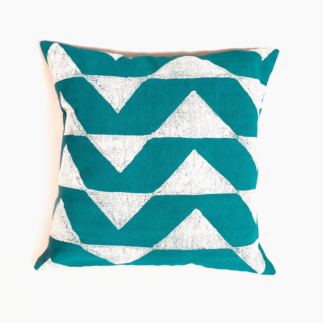 Sadza Triangles Pillow Cover - Seychelles Teal by Mbare Ltd - main product image for Resin Society