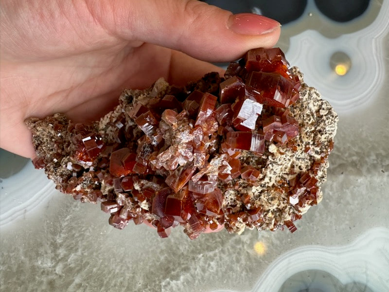 Vanadinite Cluster from Mibladen, Morocco by Rare Earth Gallery - product image 6 for Resin Society