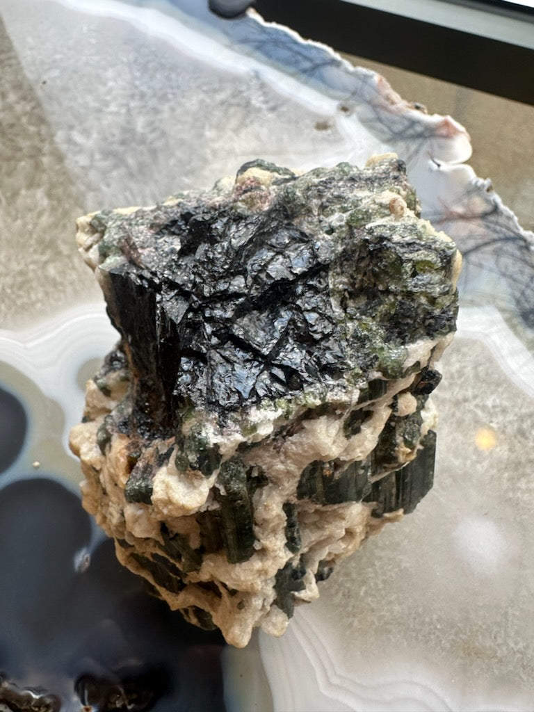 Tourmalinated Albite Cluster 1.1 kg by Rare Earth Gallery - product image 6 for Resin Society