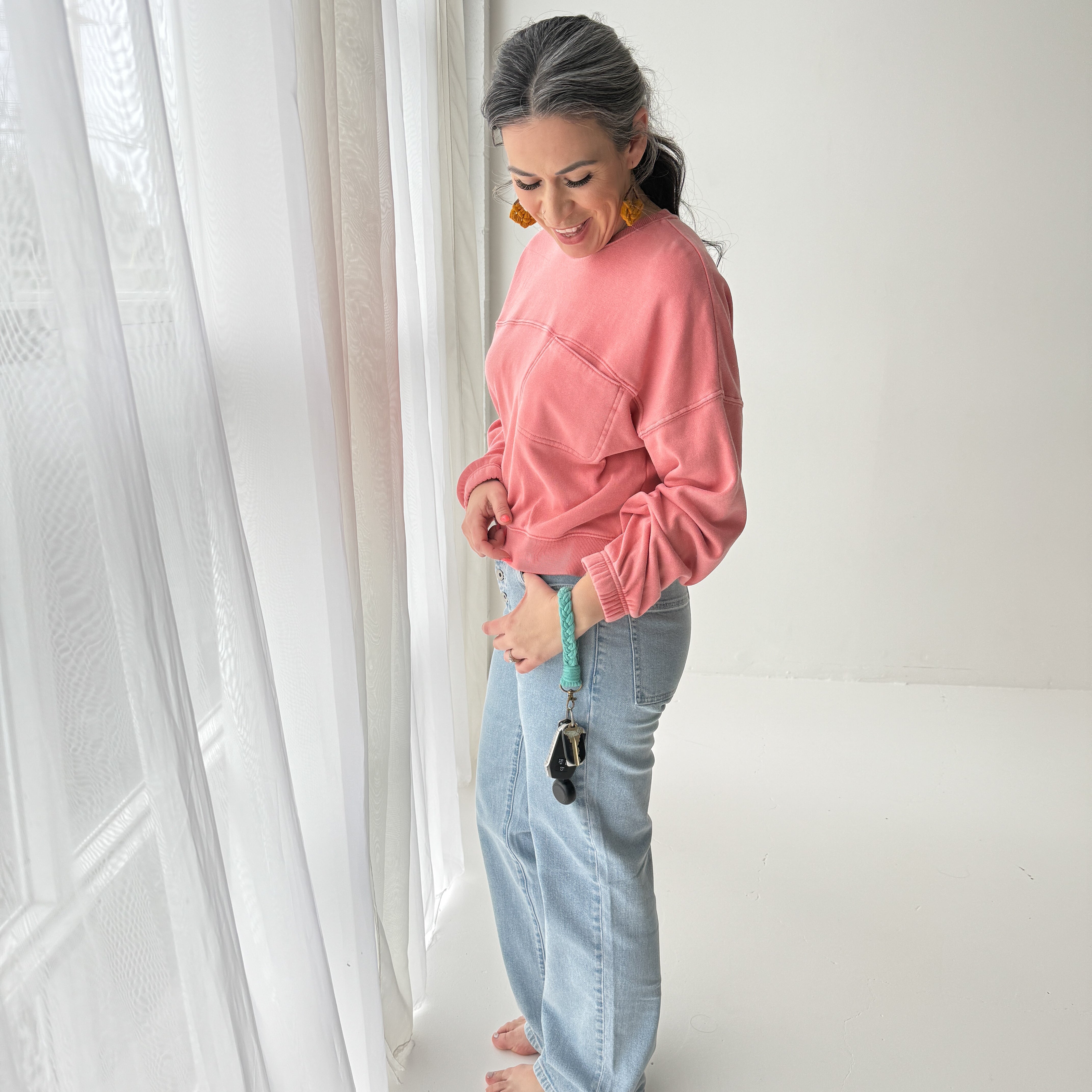 Macrame Braided Key Wristlet - Brights