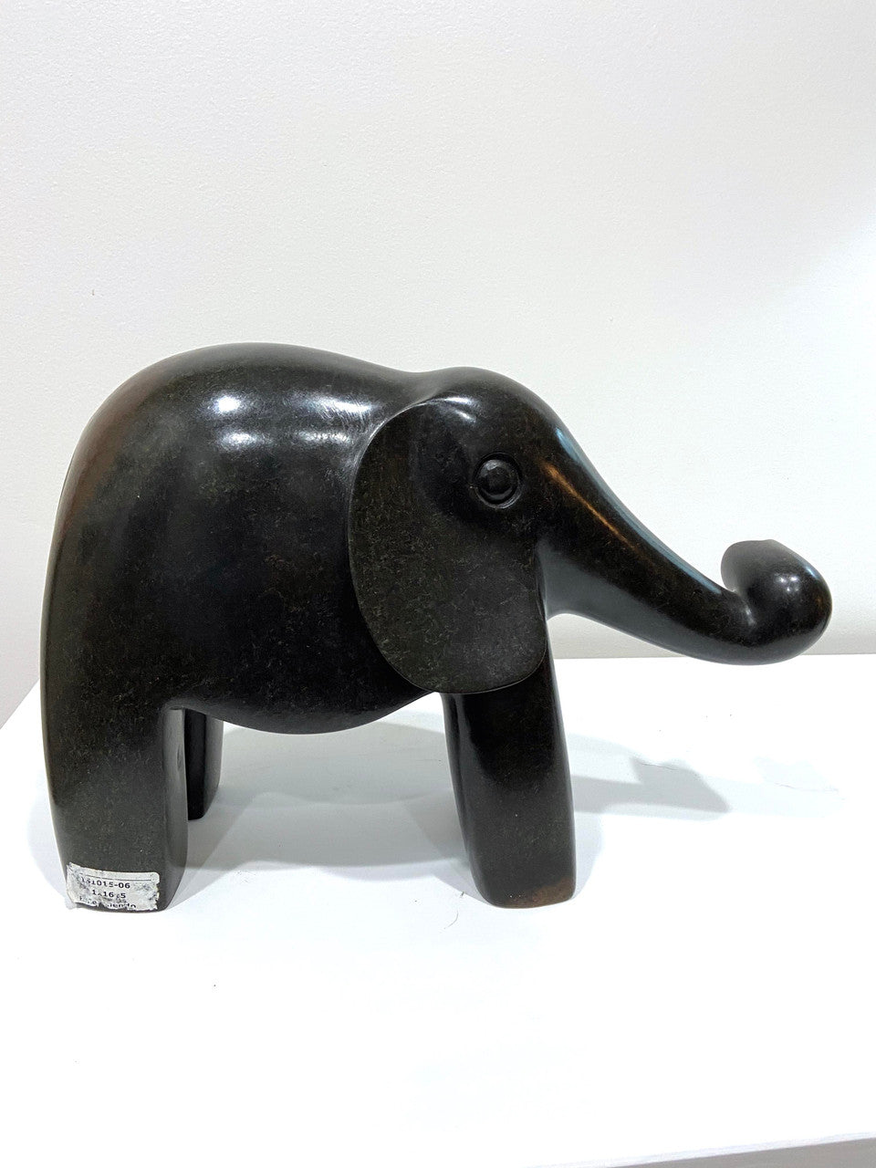 Happy Stone Elephant - One of a Kind Sculpture by Mbare Ltd - product image 2 for Resin Society