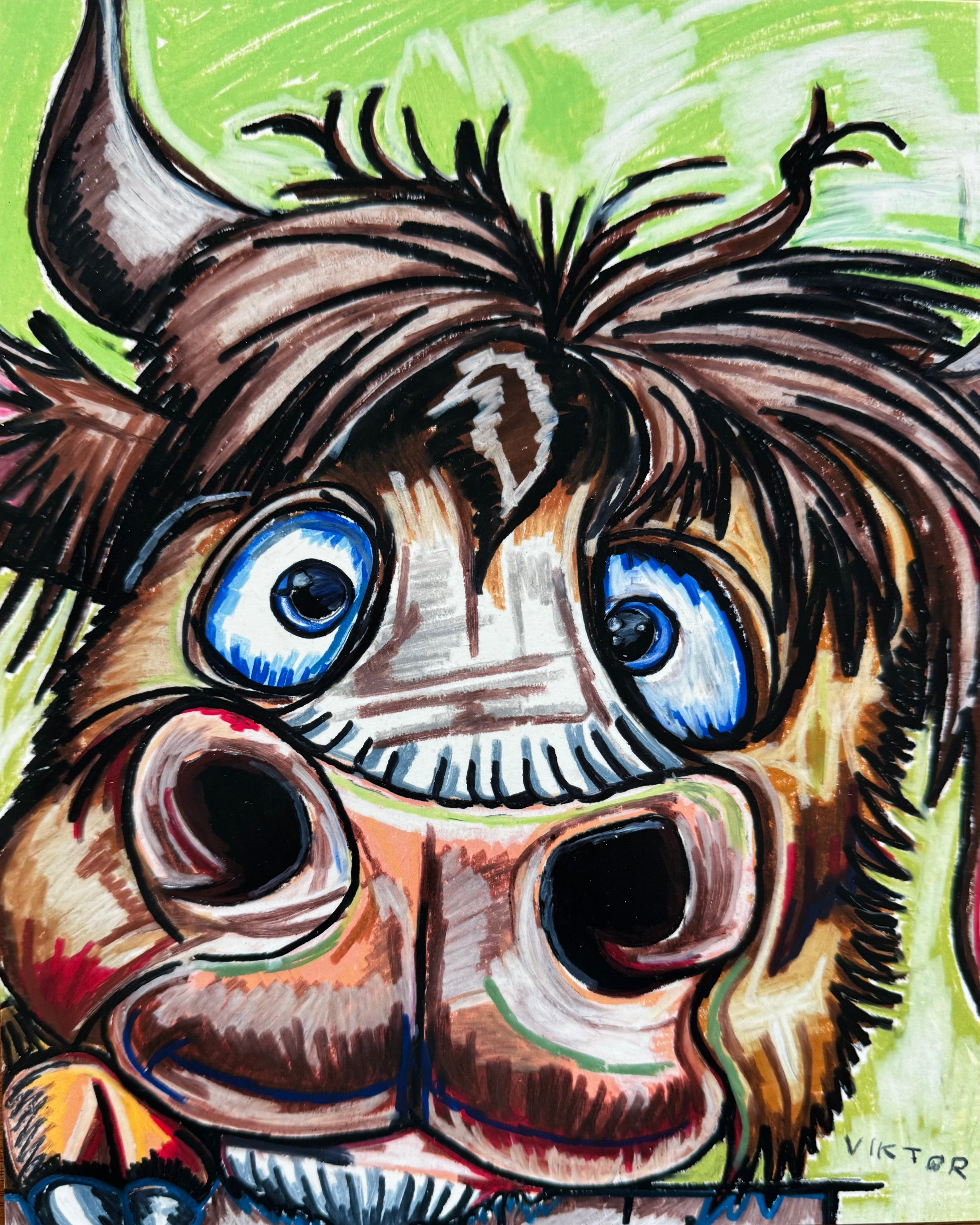 Cute Bull - Art Prints by Vichy's Art - Resin Society